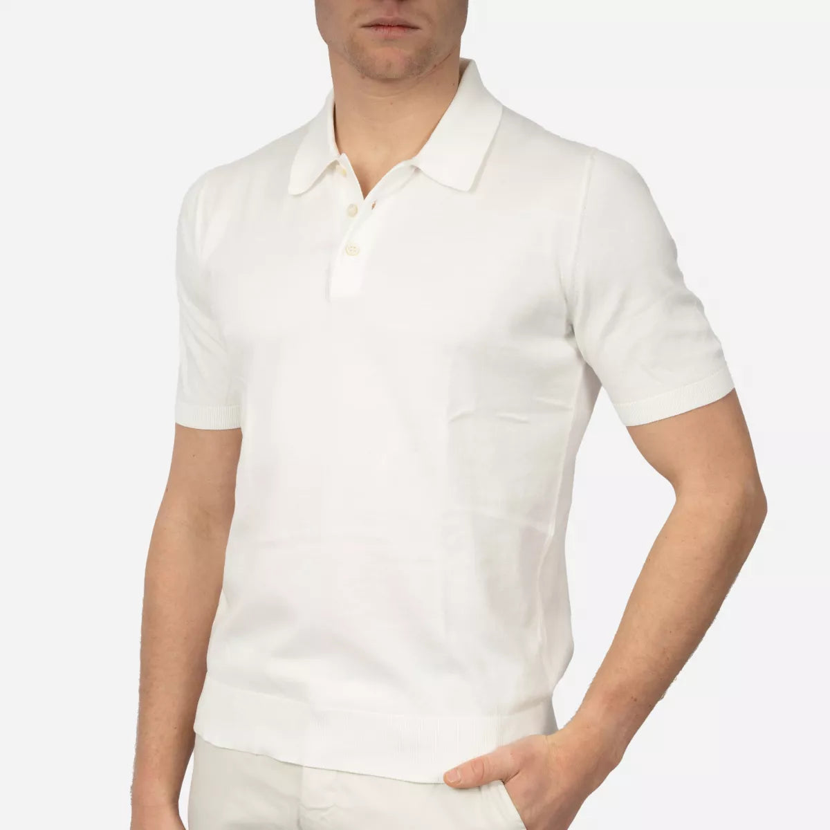 Gran Sasso Polo Wit | Fresh Cotton