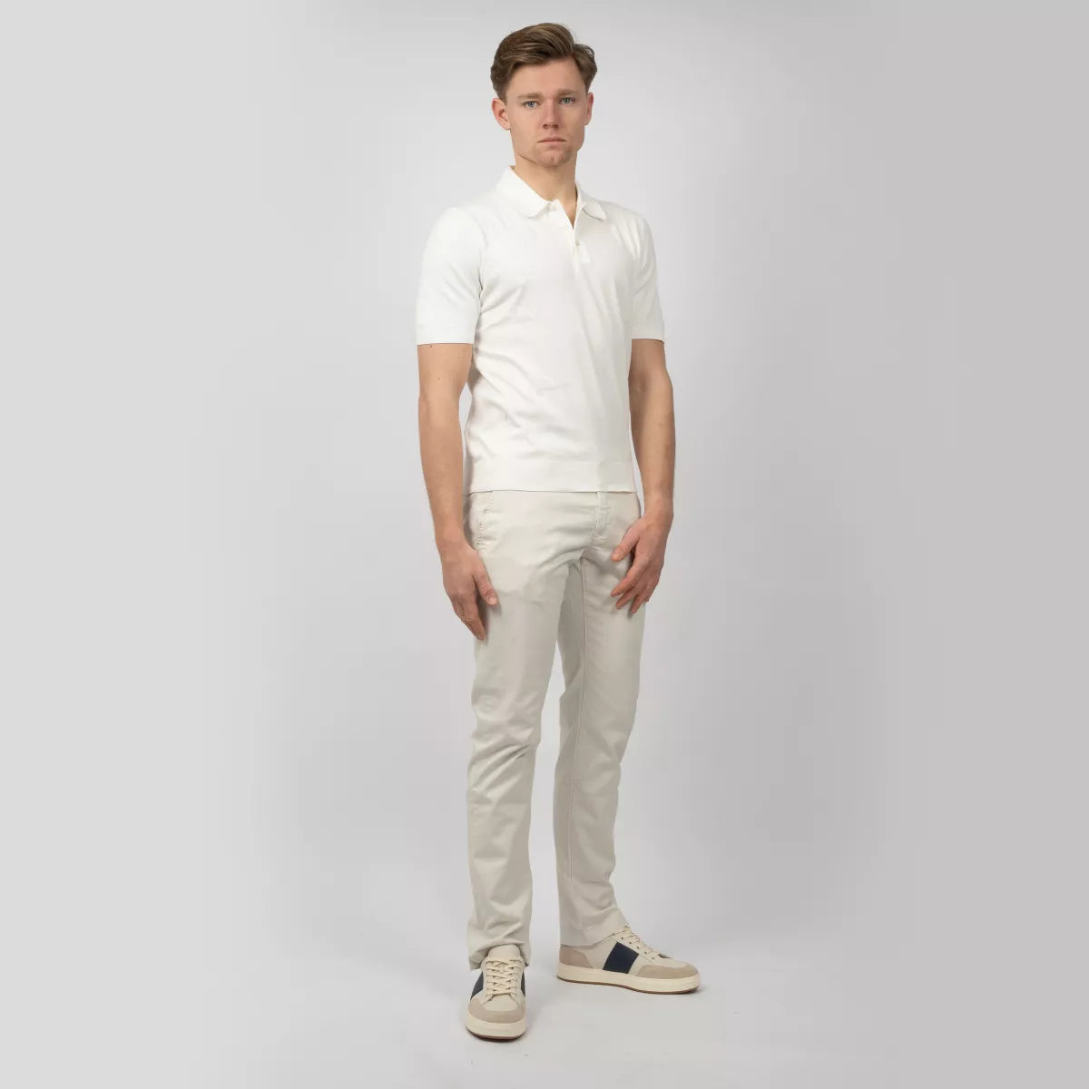 Gran Sasso Polo Wit | Fresh Cotton