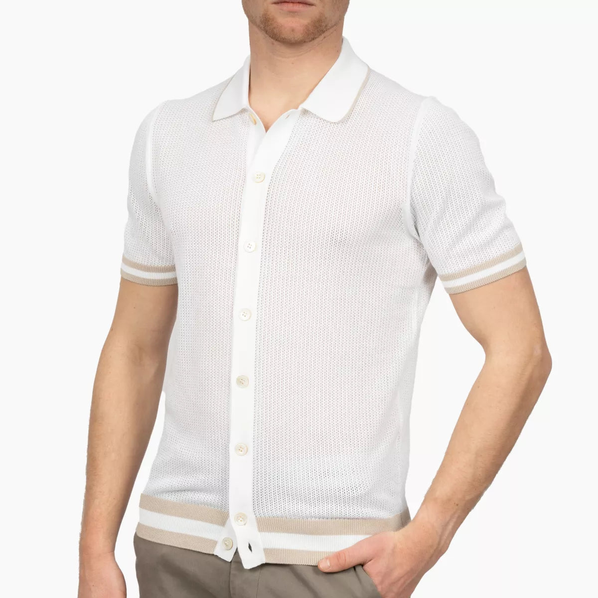 Gran Sasso Doorknoop Polo Wit | Fresh Cotton