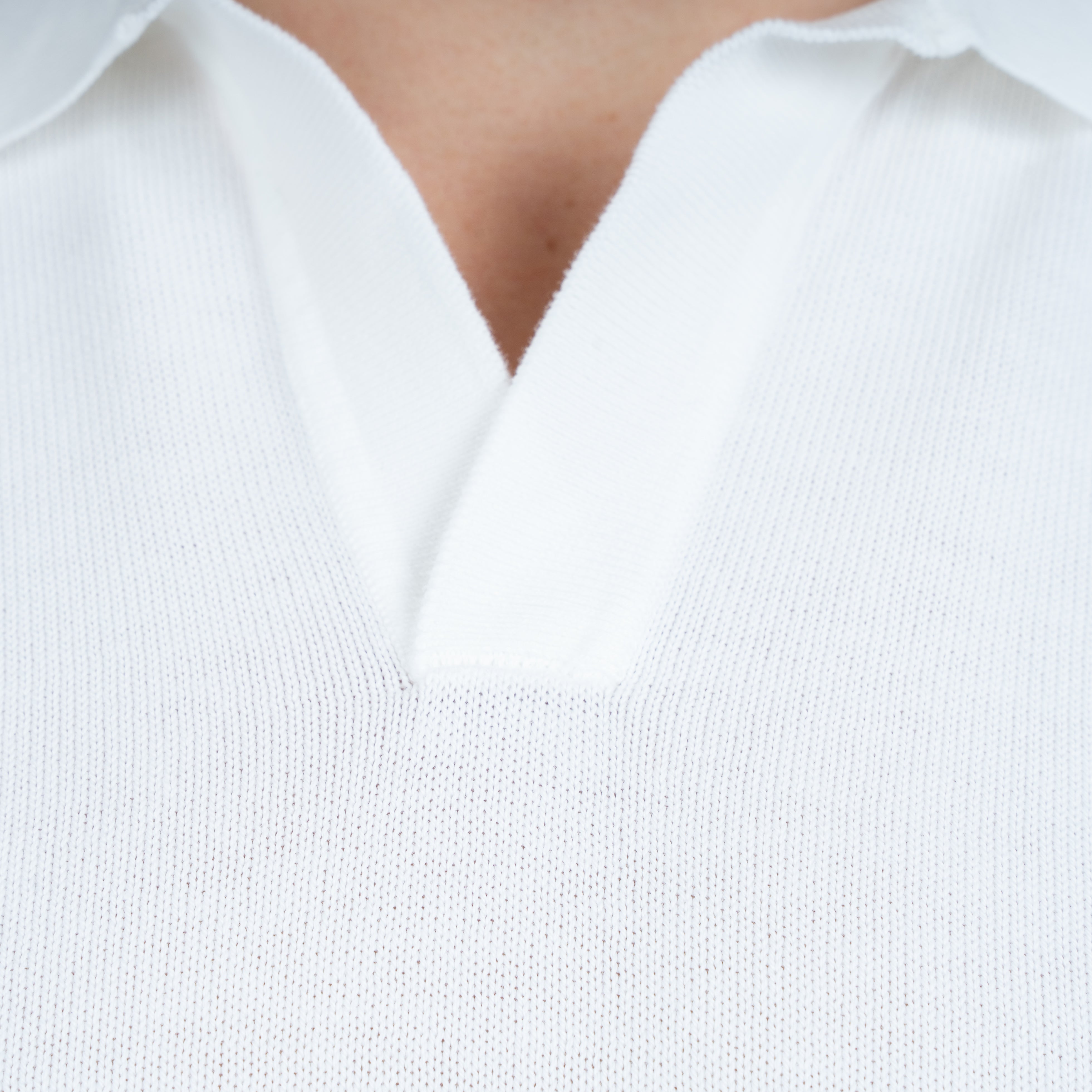 Gran Sasso Buttonless Polo Wit | Egyptian Cotton