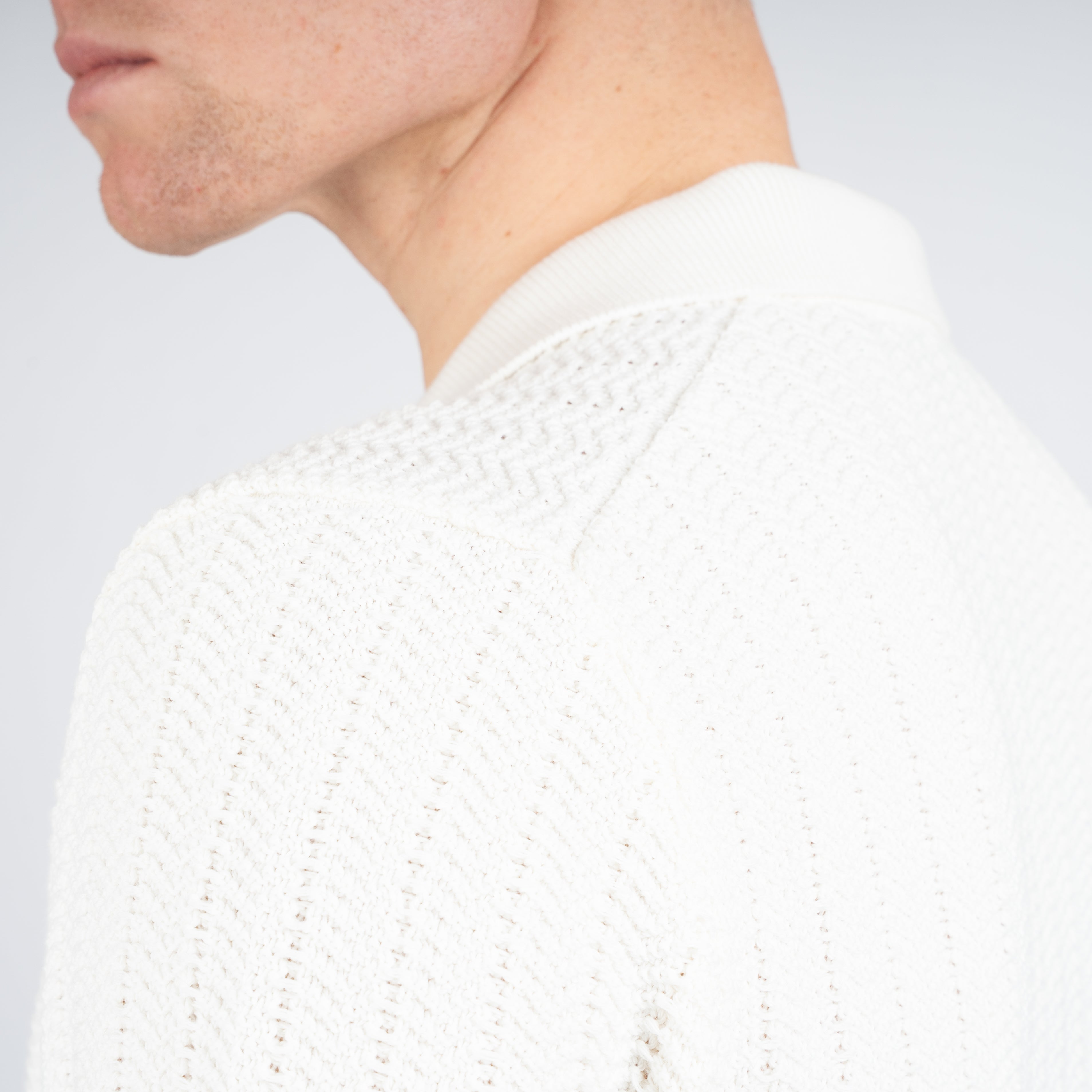 Gran Sasso Polo Buttonless Kraag Crème | Cotton