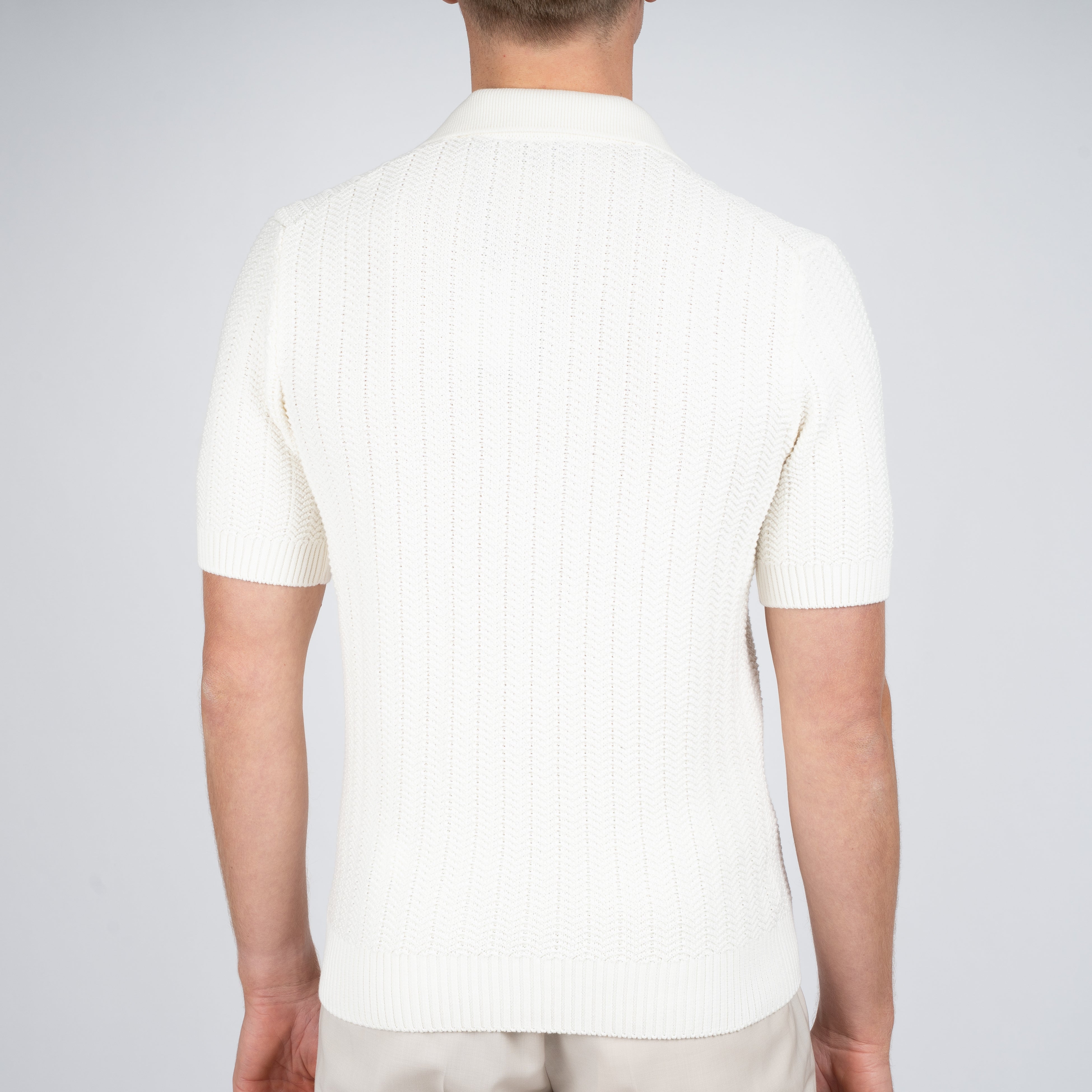 Gran Sasso Polo Buttonless Kraag Crème | Cotton