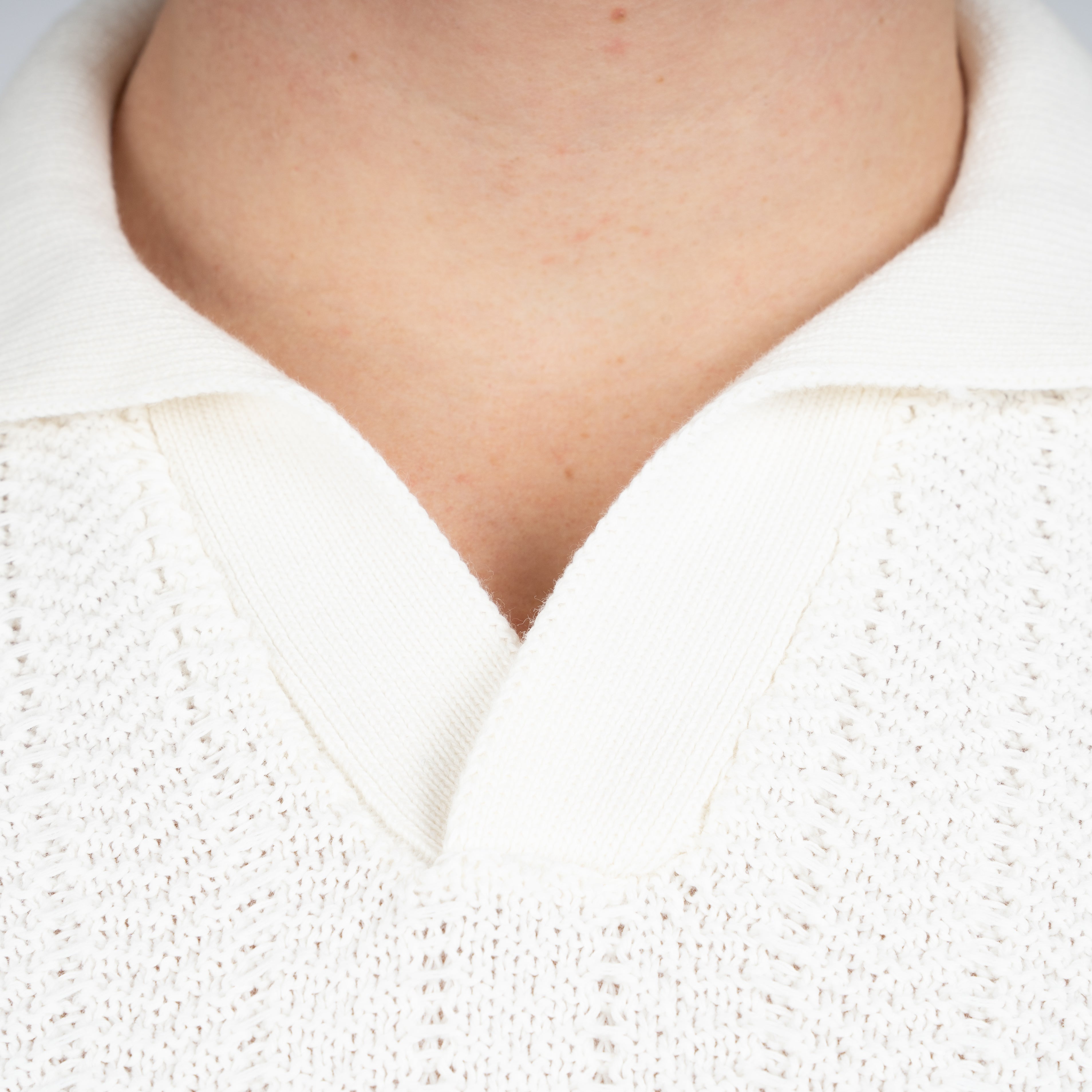 Gran Sasso Polo Buttonless Kraag Crème | Cotton