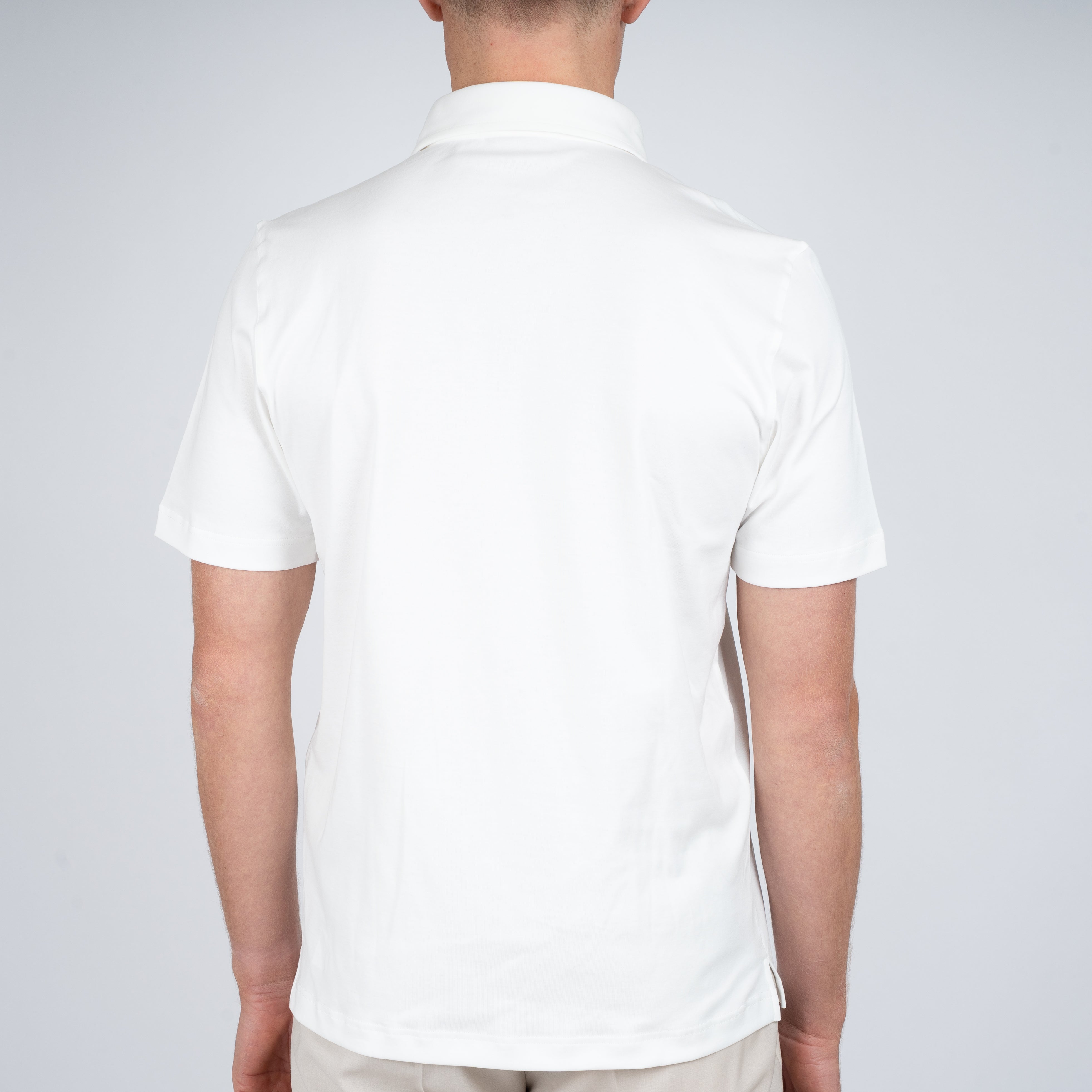 Gran Sasso Polo Wit | Mercerized Cotton