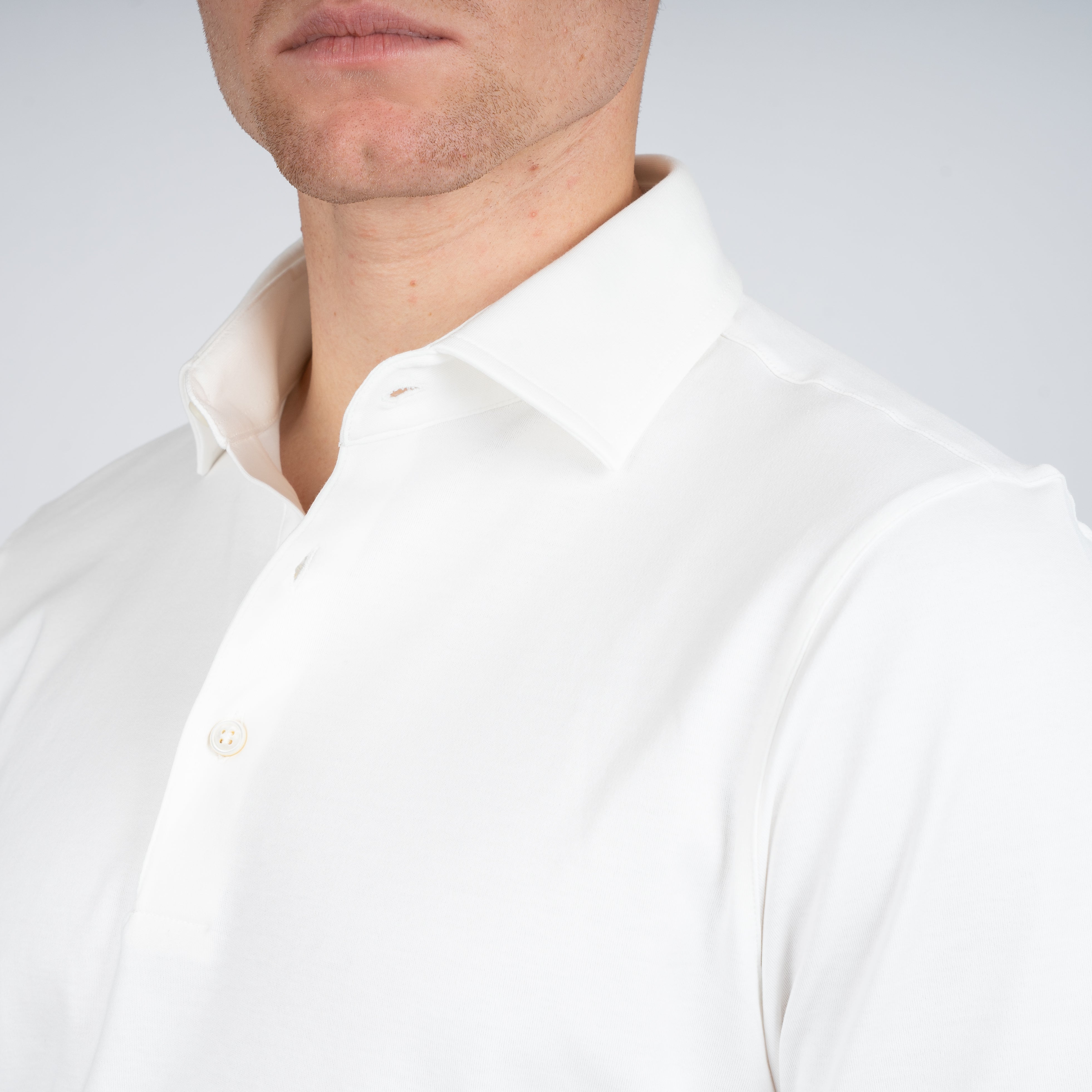 Gran Sasso Polo Wit | Mercerized Cotton