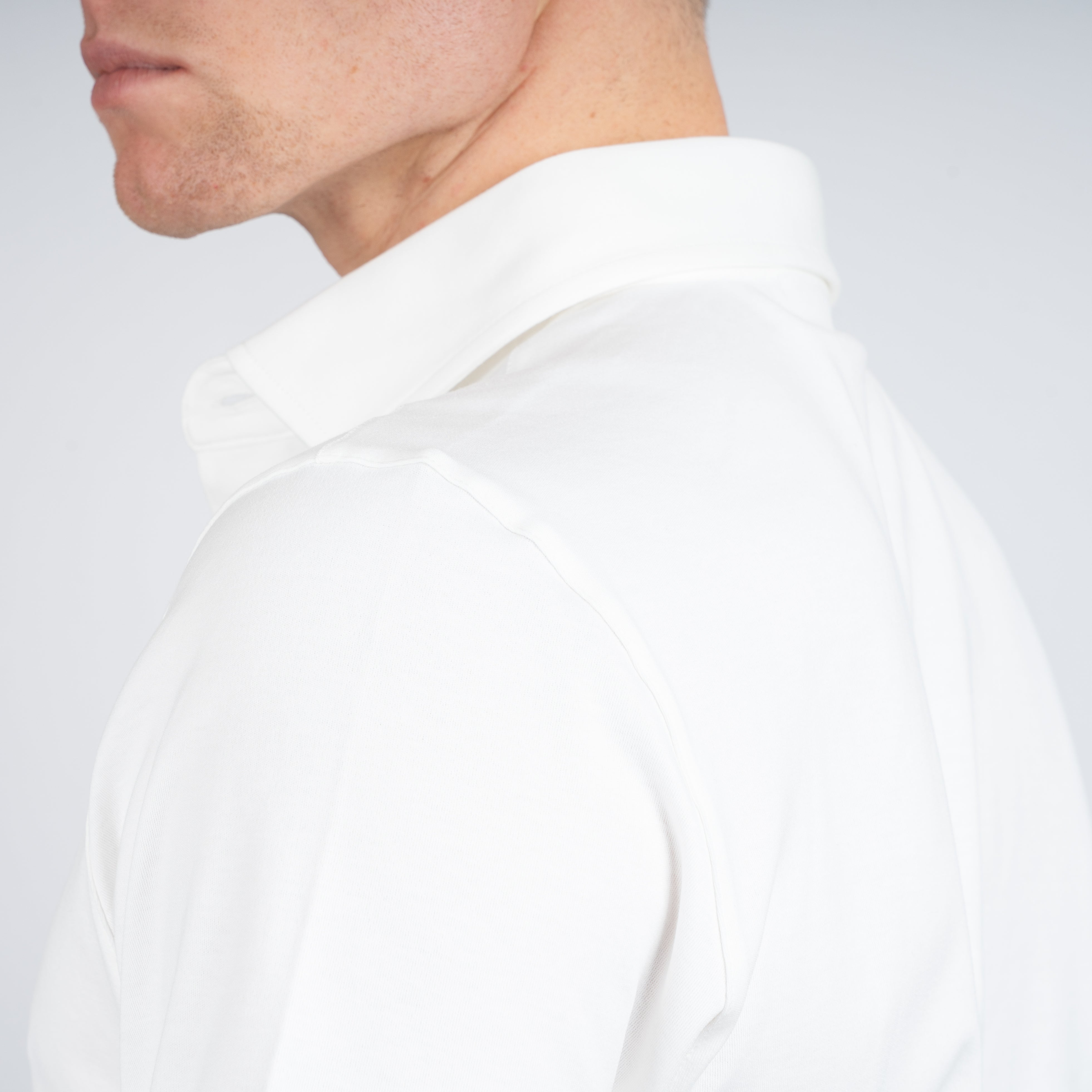 Gran Sasso Polo Wit | Mercerized Cotton