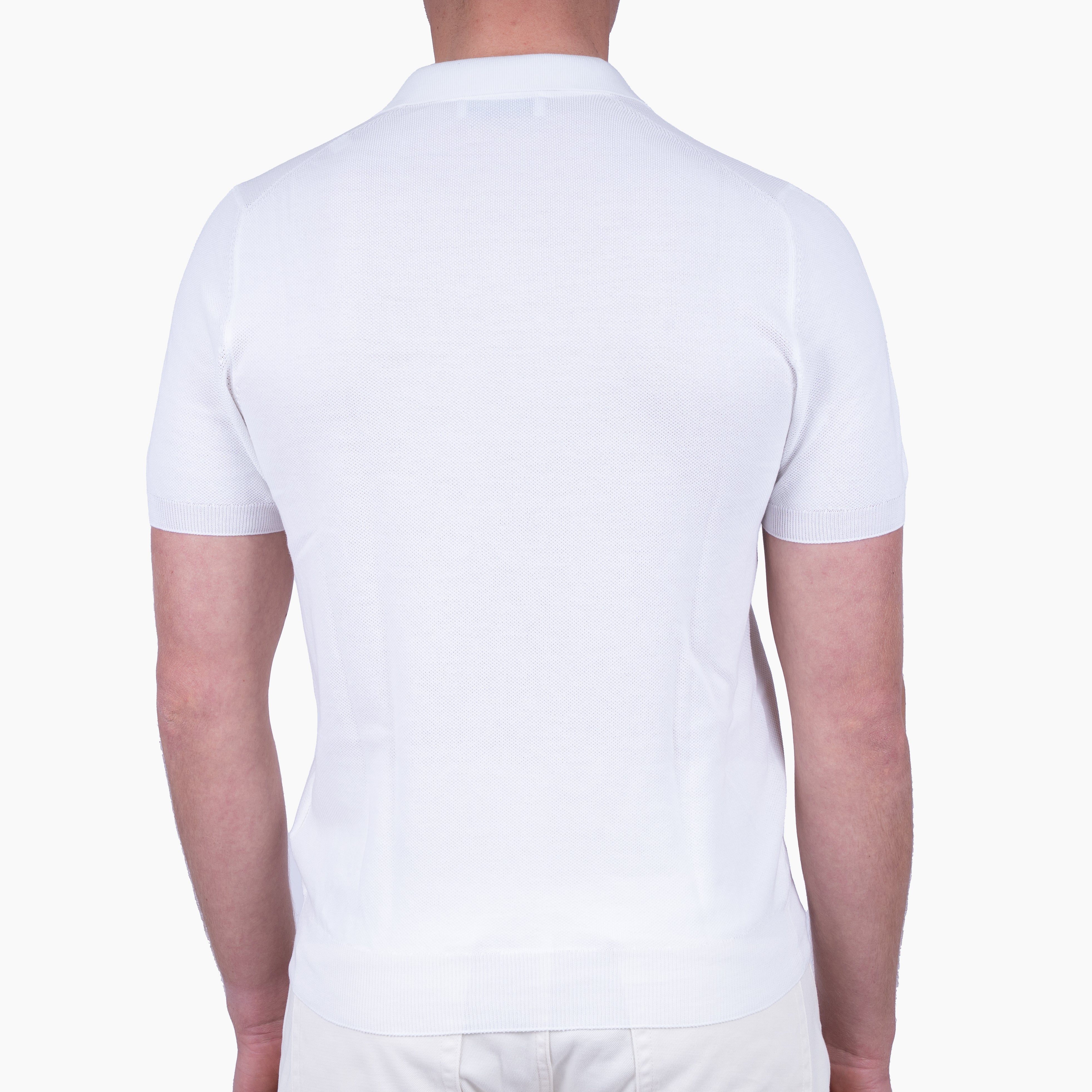 Gran Sasso Polo Buttonless Kraag Wit | Fresh Cotton