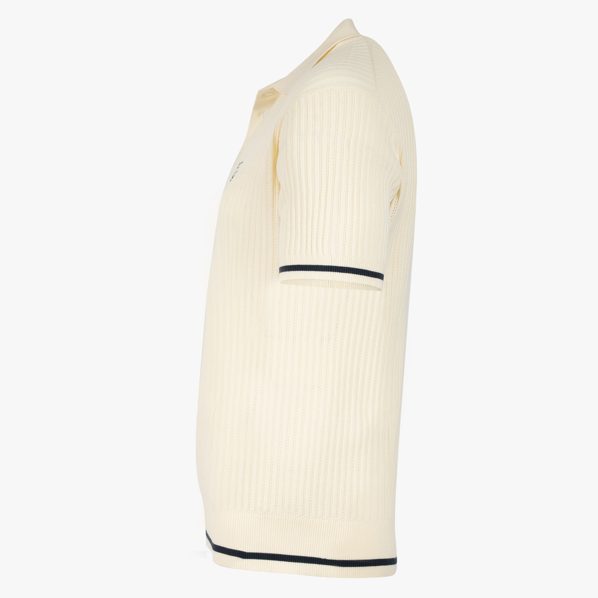 Filling Pieces Gebreide Polo Crème | Fine Knit