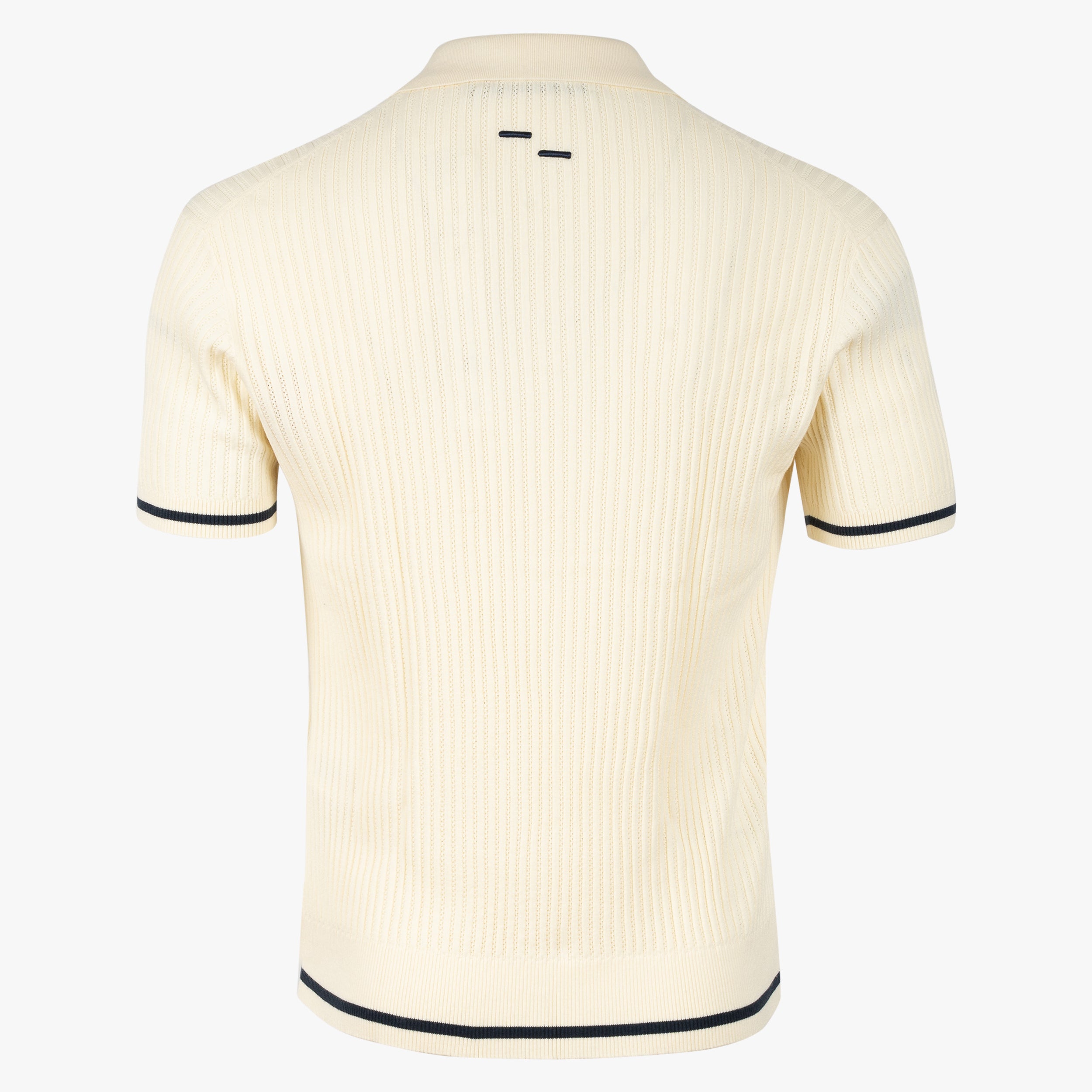 Filling Pieces Gebreide Polo Crème | Fine Knit