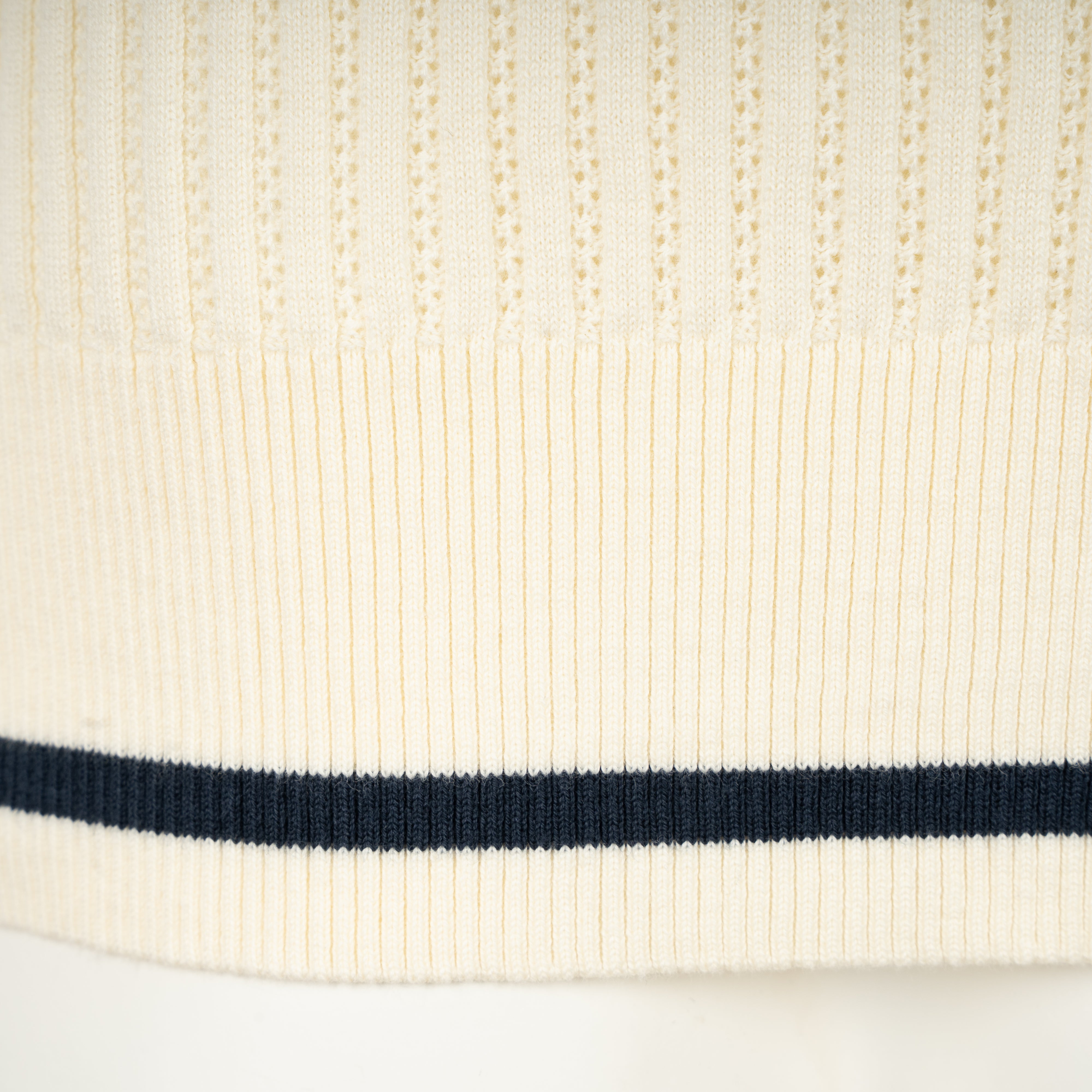 Filling Pieces Gebreide Polo Crème | Fine Knit