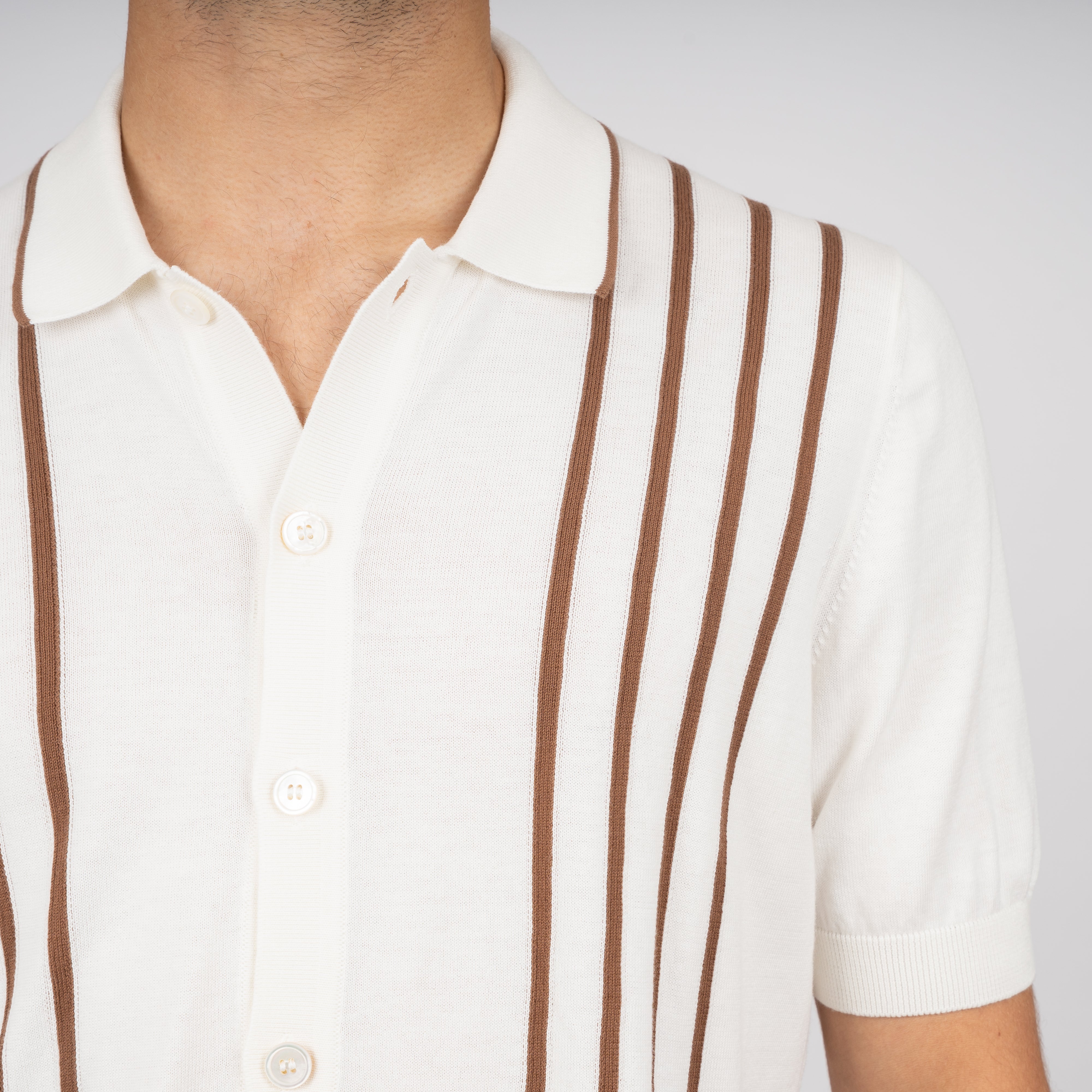 Gran Sasso Doorknoop Polo Off-White | Organic Cotton