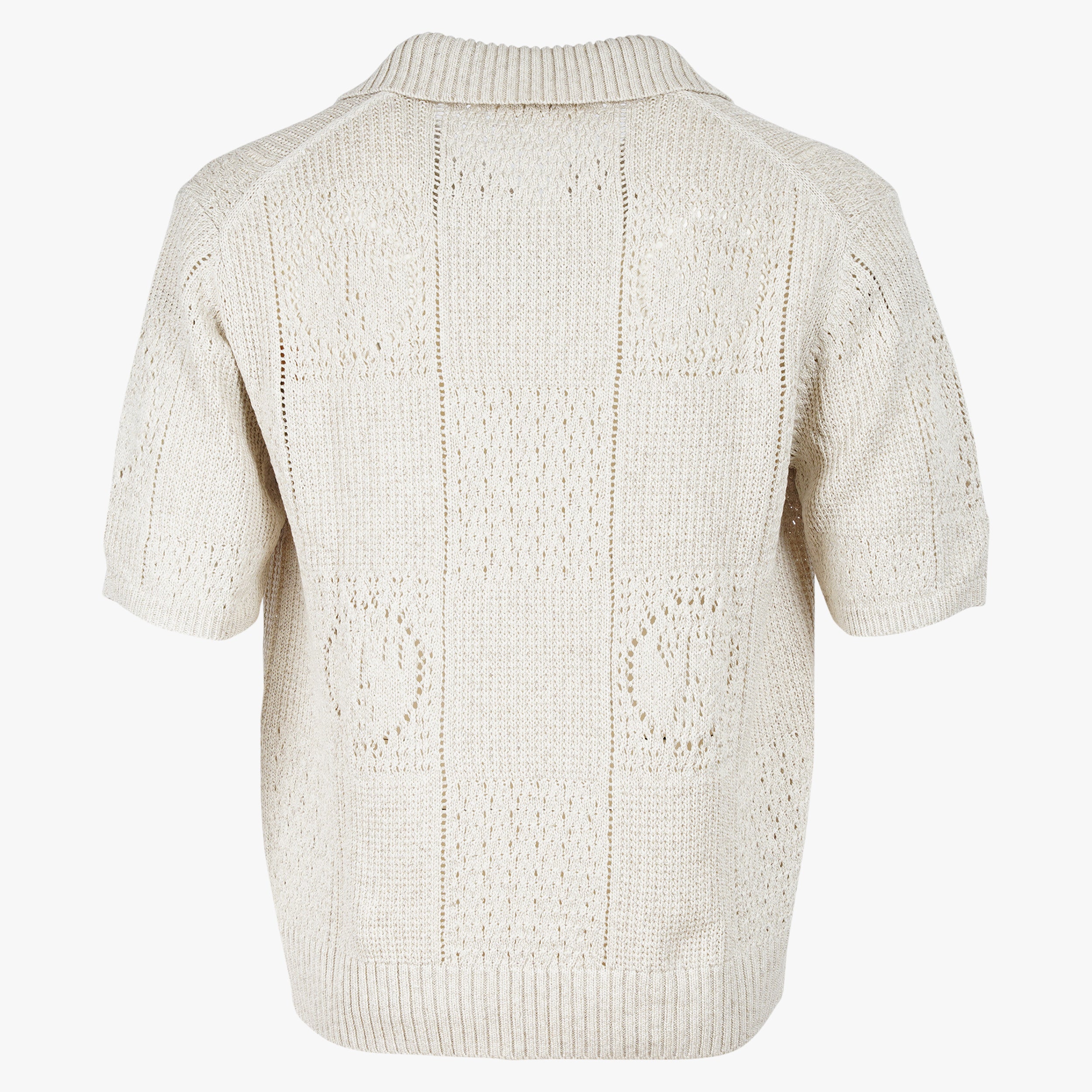 Olaf Gebreide Polo Off-White | Face Logo