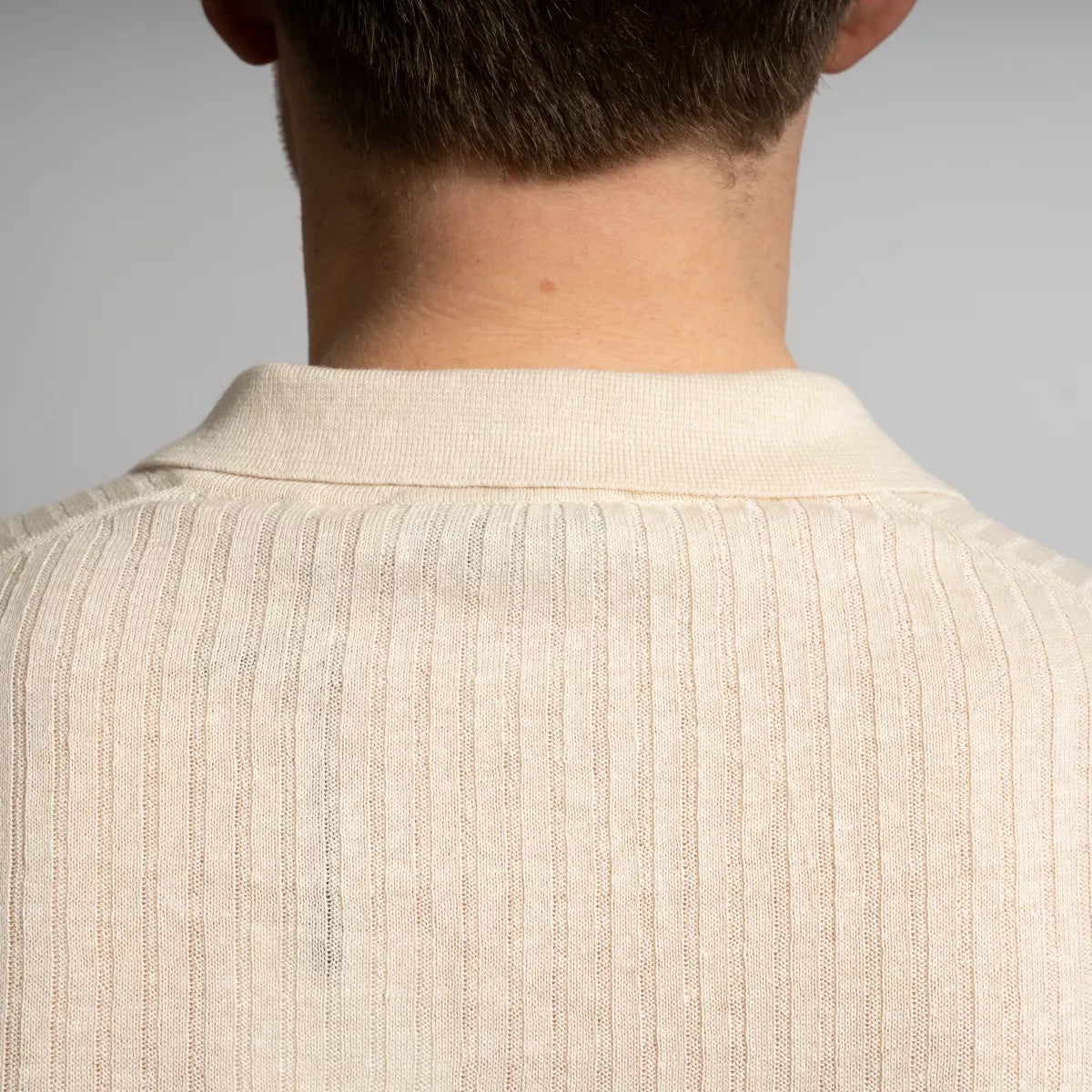 Gran Sasso Polo Ecru | Linen Cotton Knit