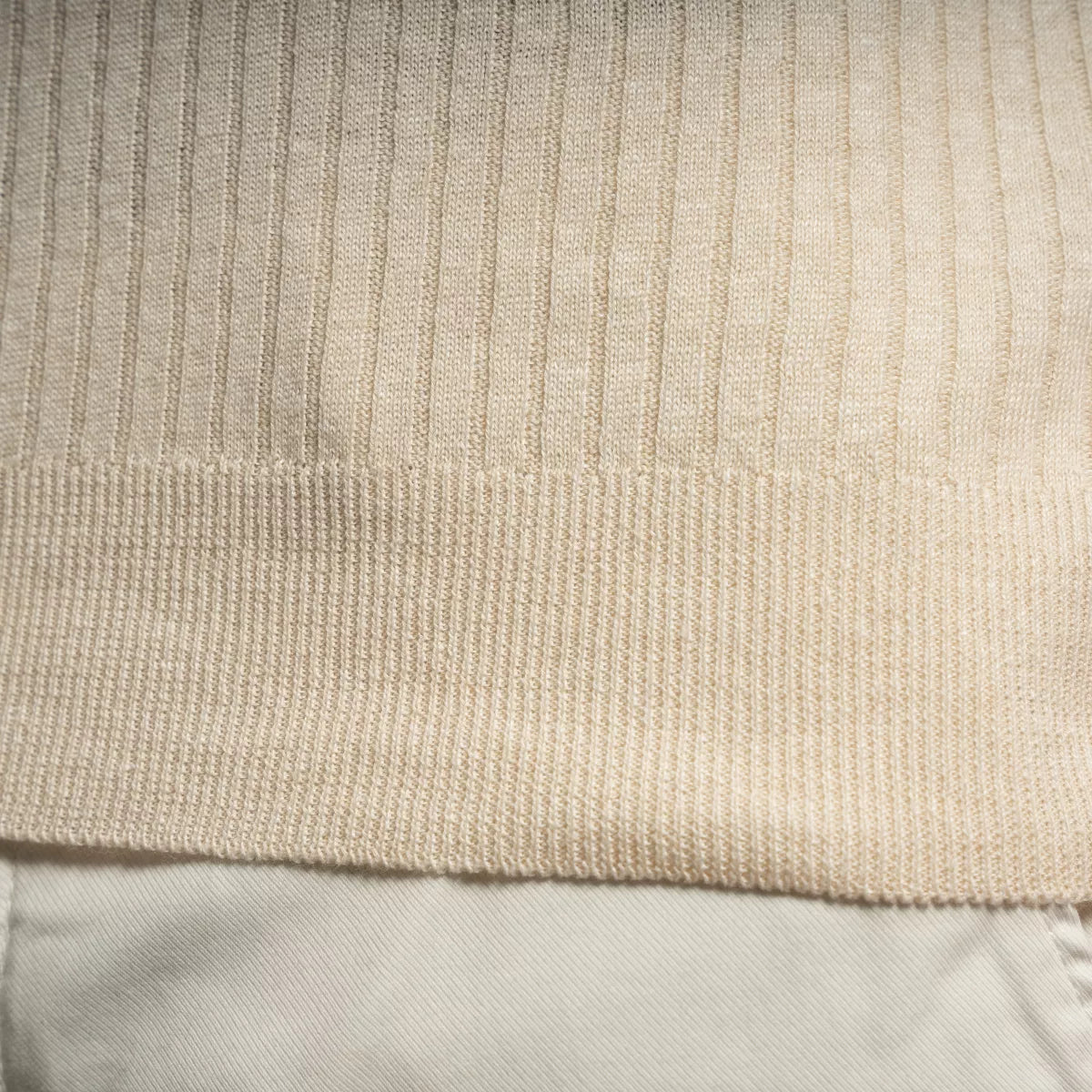 Gran Sasso Polo Ecru | Linen Cotton Knit