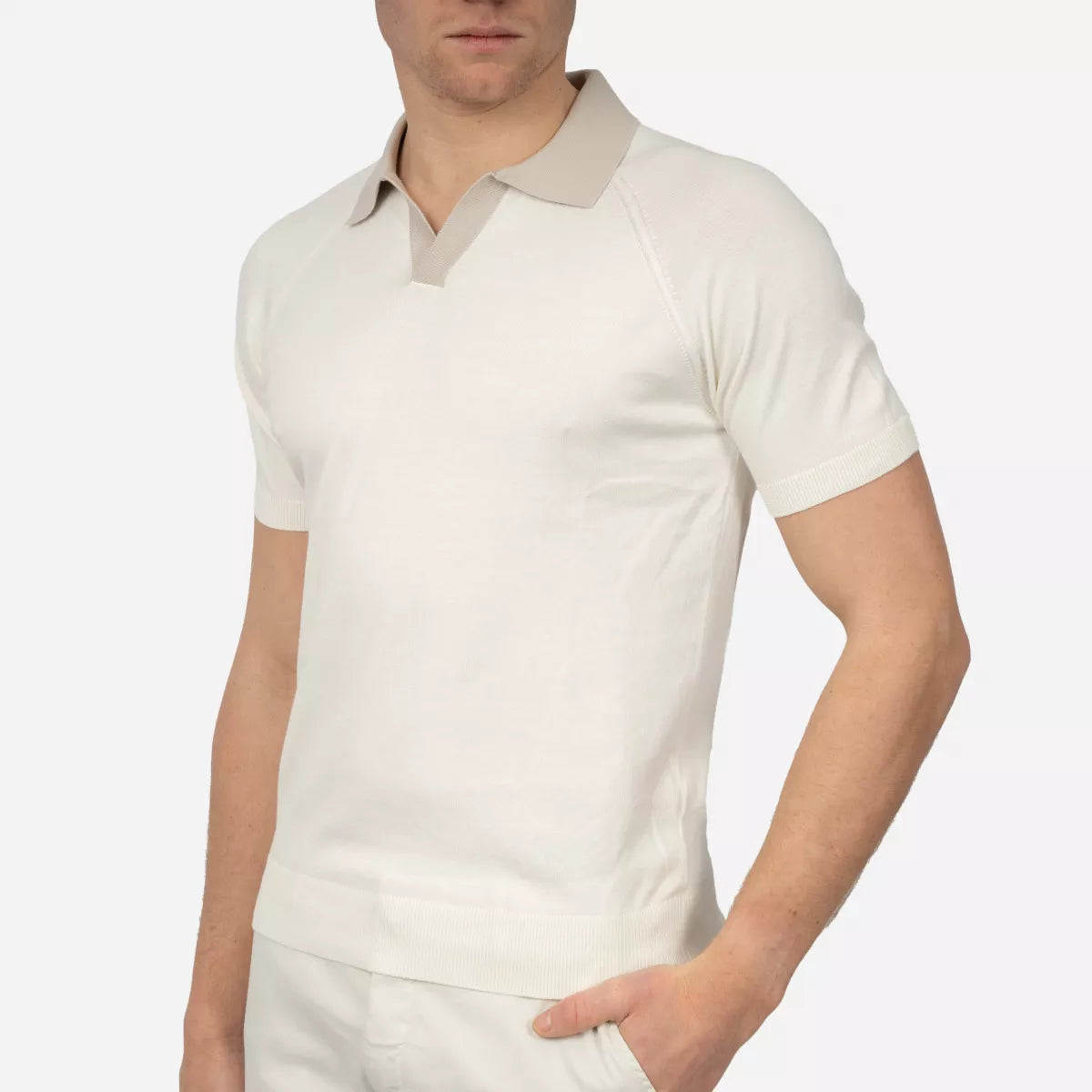 Gran Sasso Polo Off-White | Organic Cotton