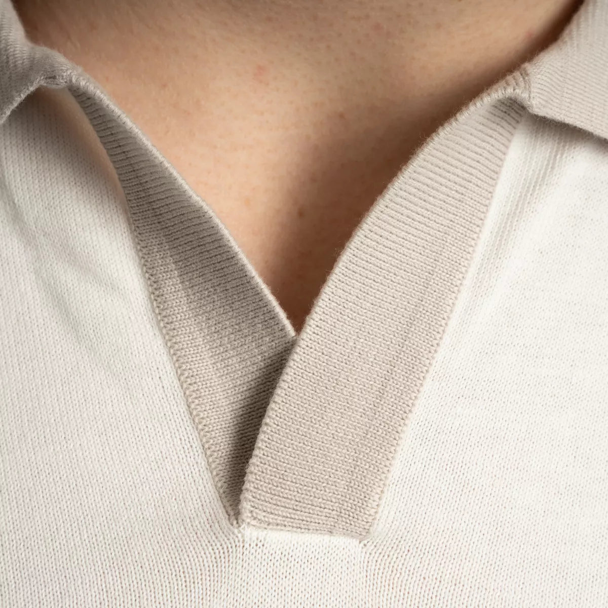 Gran Sasso Polo Off-White | Organic Cotton