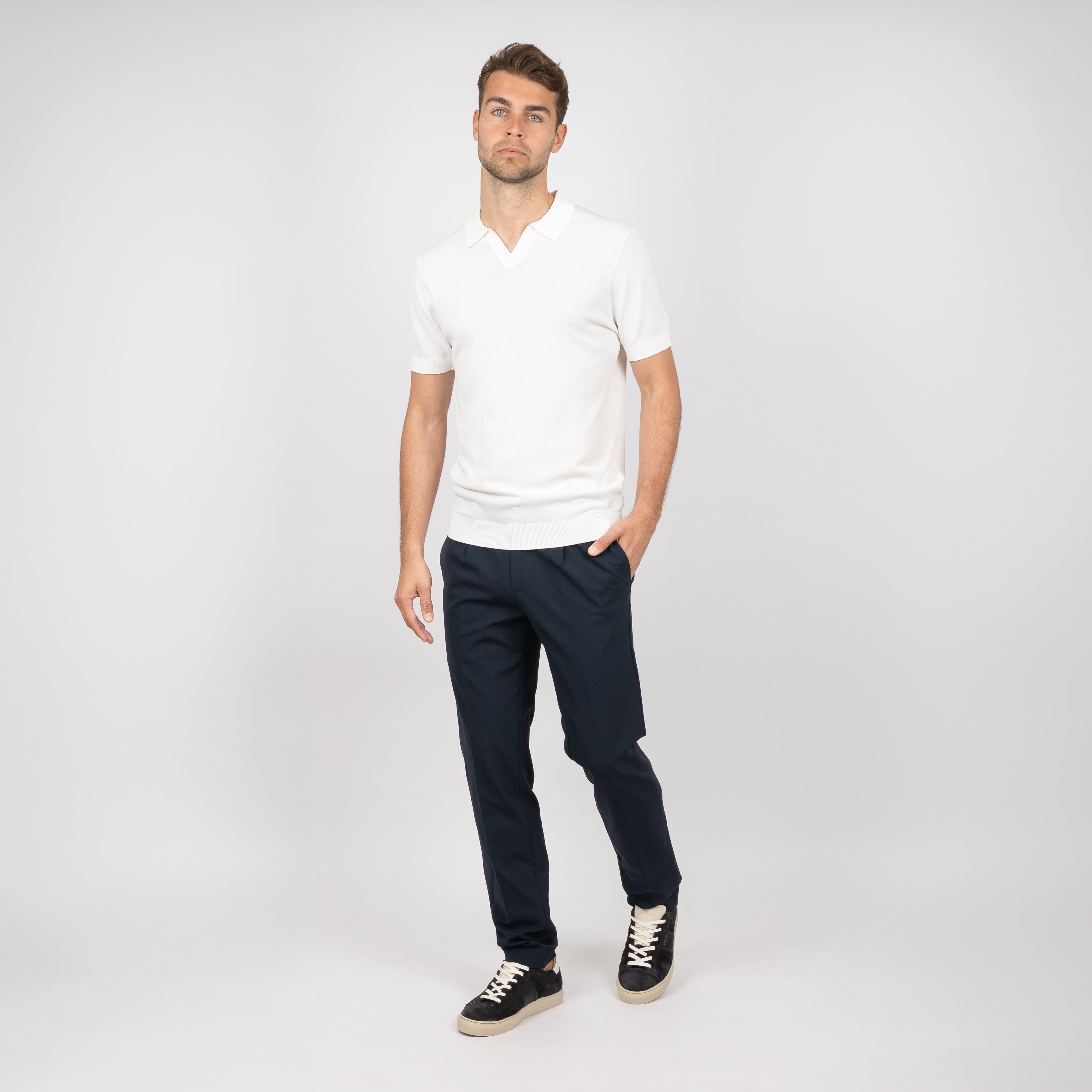 SEVEN DIALS Technische Buttonless Polo Off-White | Hayden