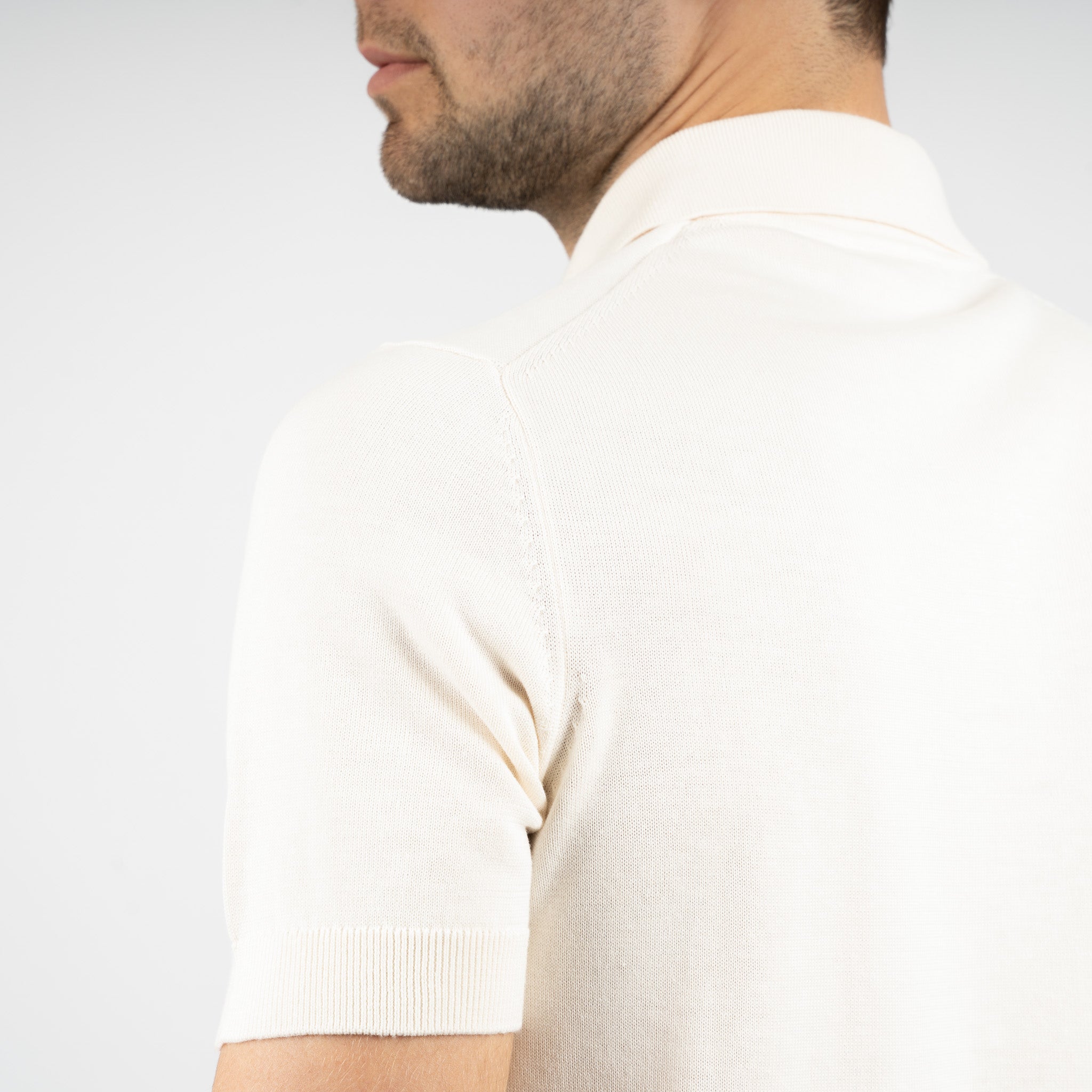 SEVEN DIALS Gebreide Polo Crème | Fillin