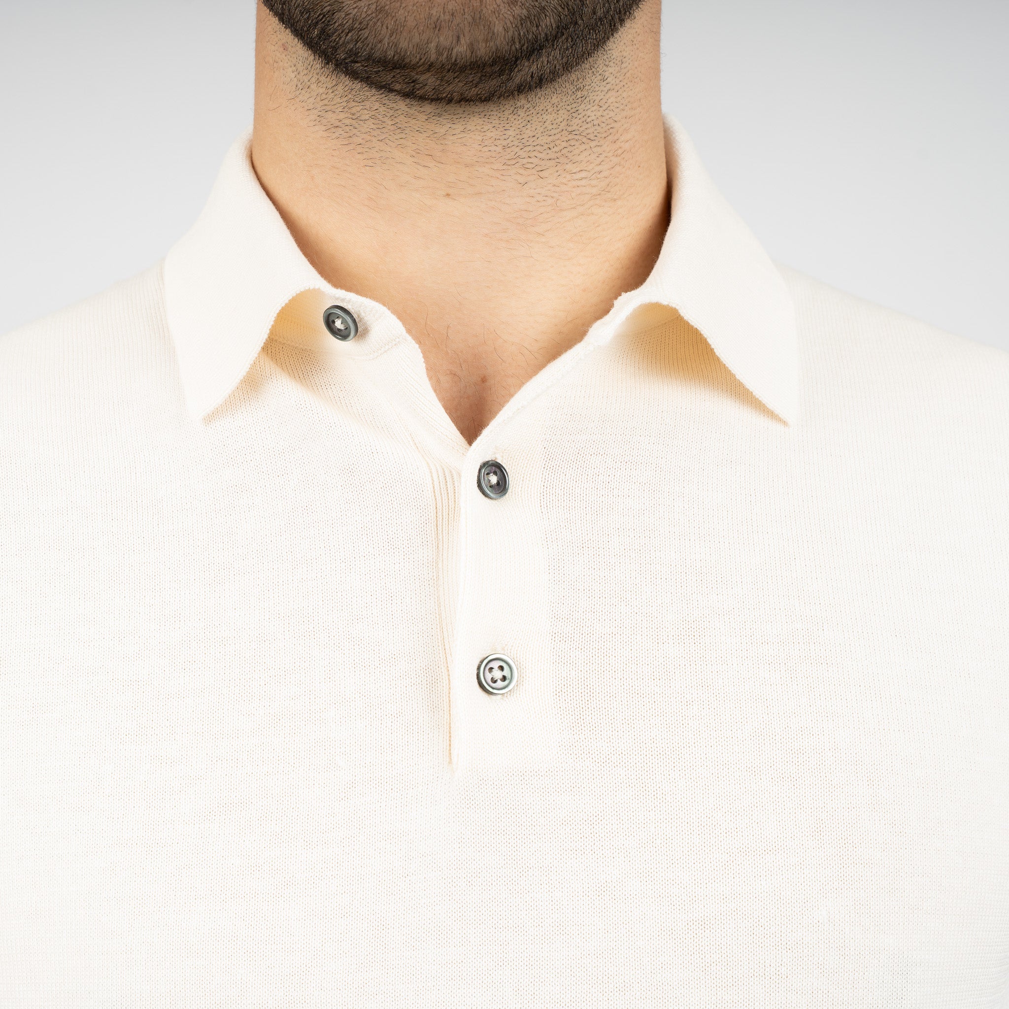 SEVEN DIALS Gebreide Polo Crème | Fillin