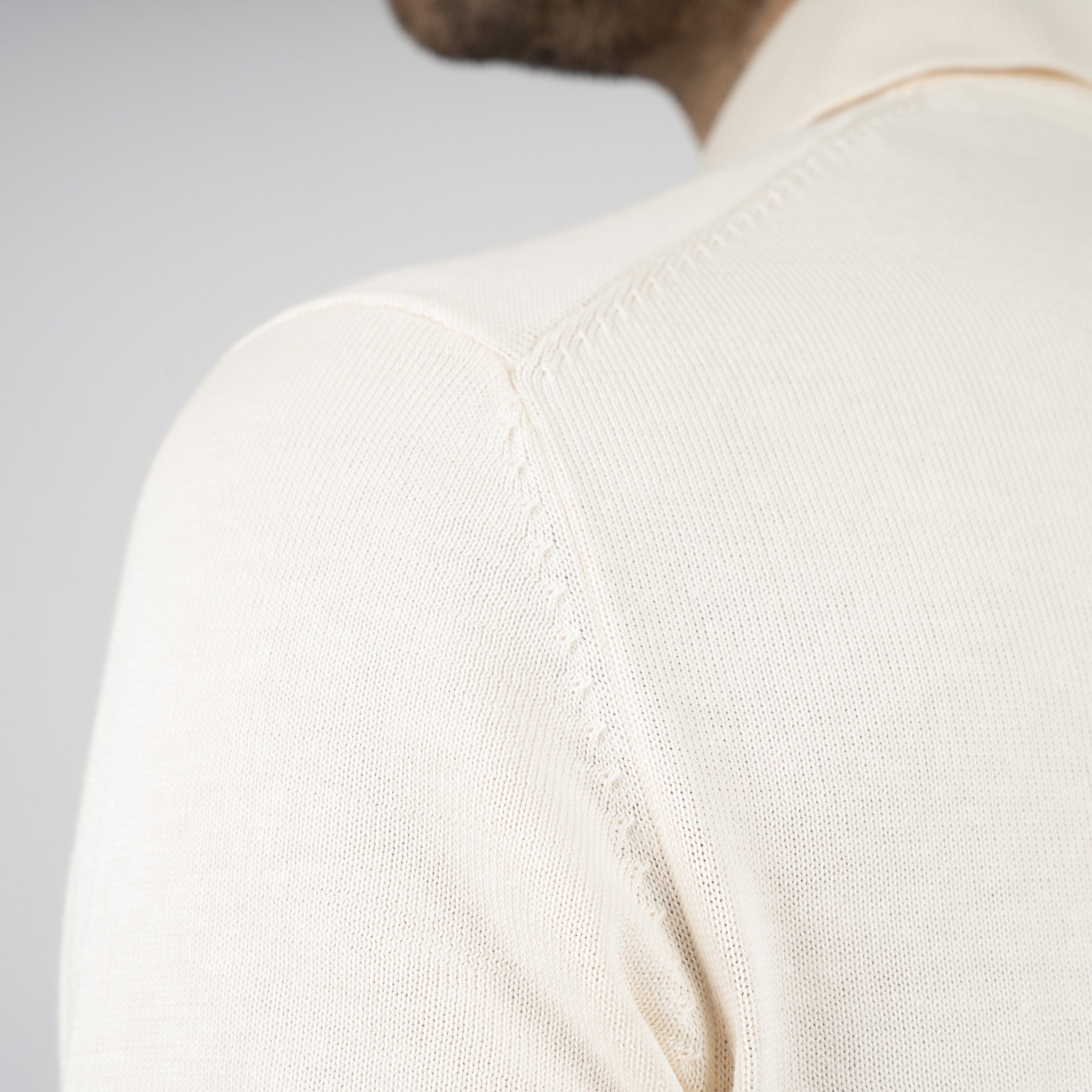 SEVEN DIALS Gebreide Buttonless Polo Crème | Dyche