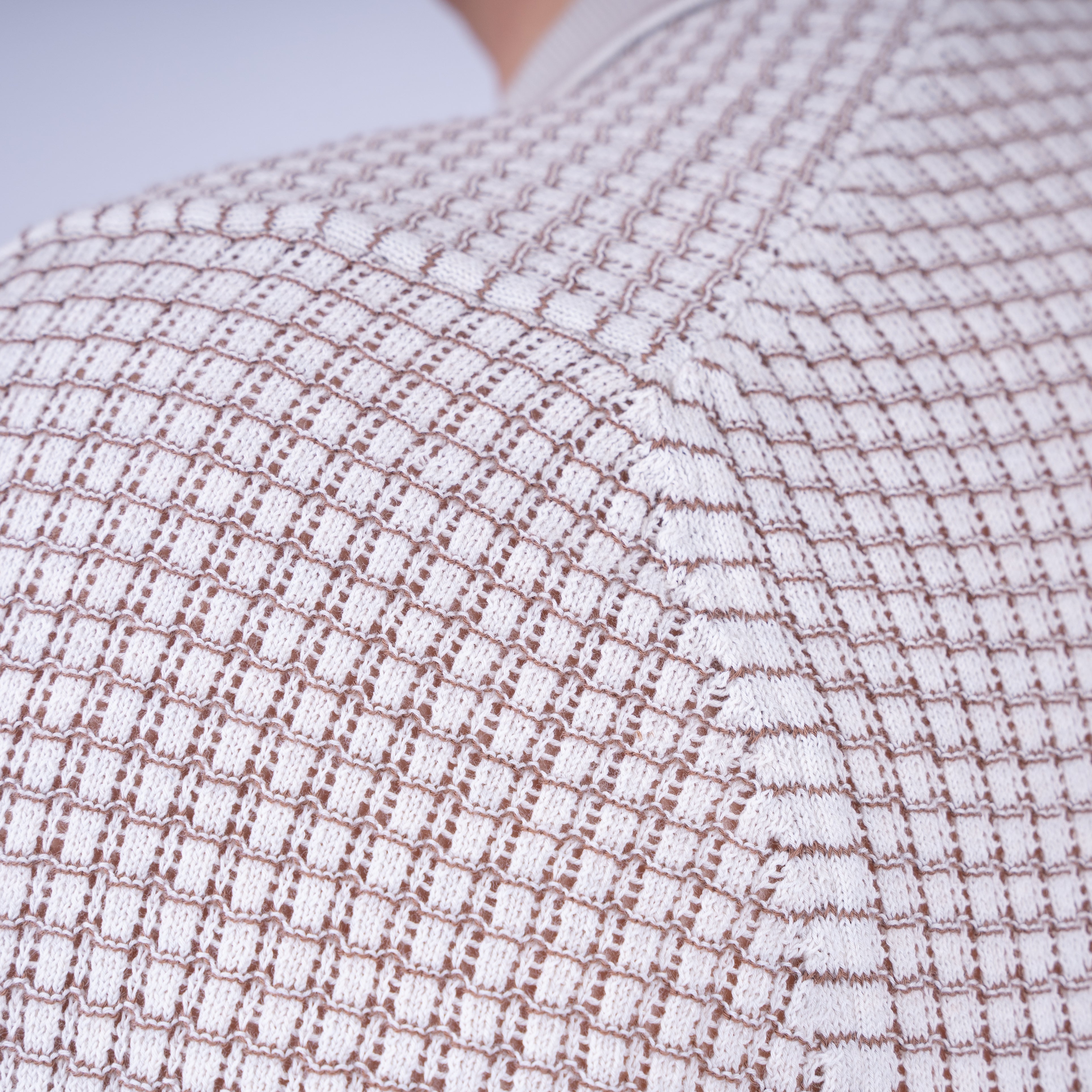 Gran Sasso Buttonless Polo Crème | Bicolor Fresh Cotton