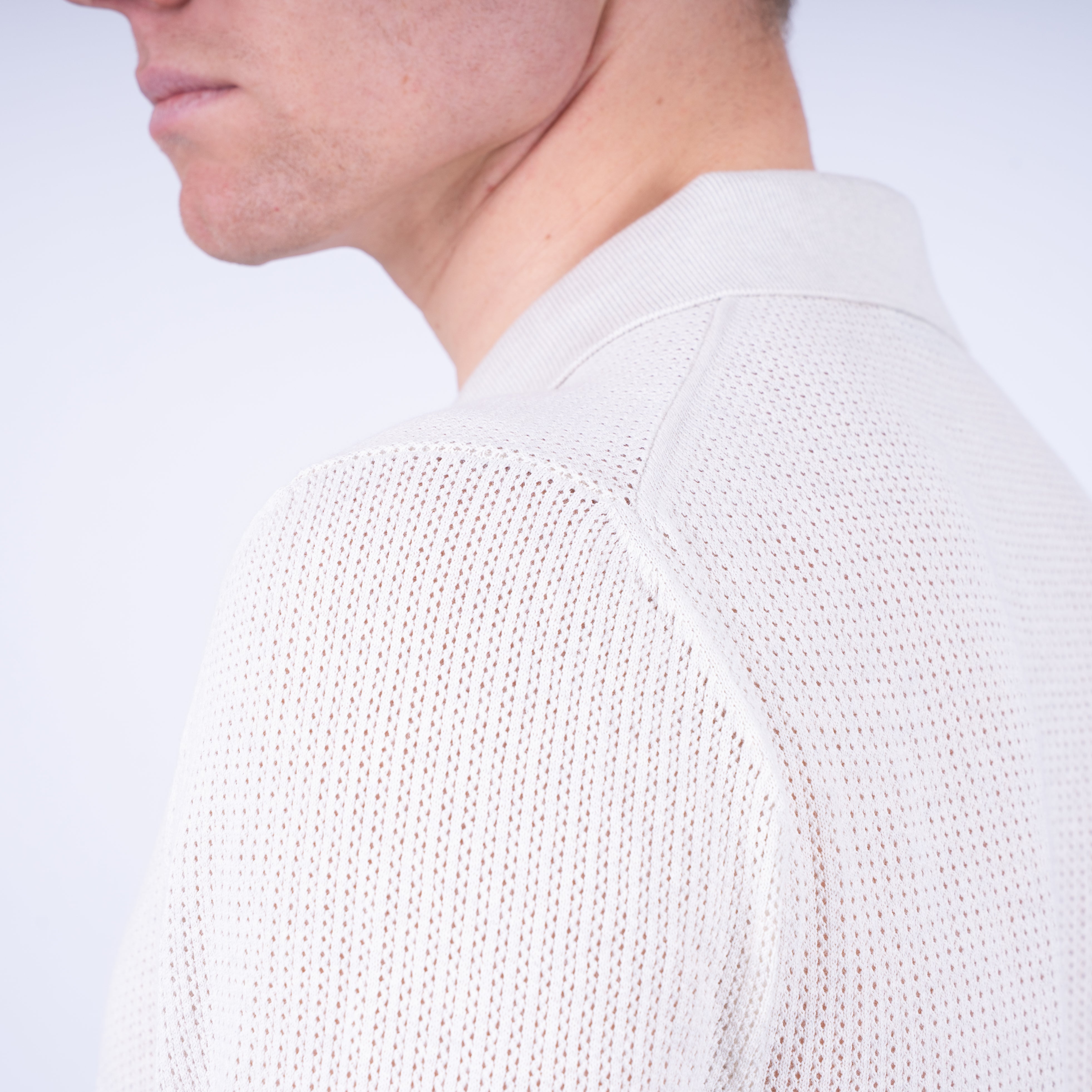 Gran Sasso Doorknoop Polo Off-White | Fresh Cotton