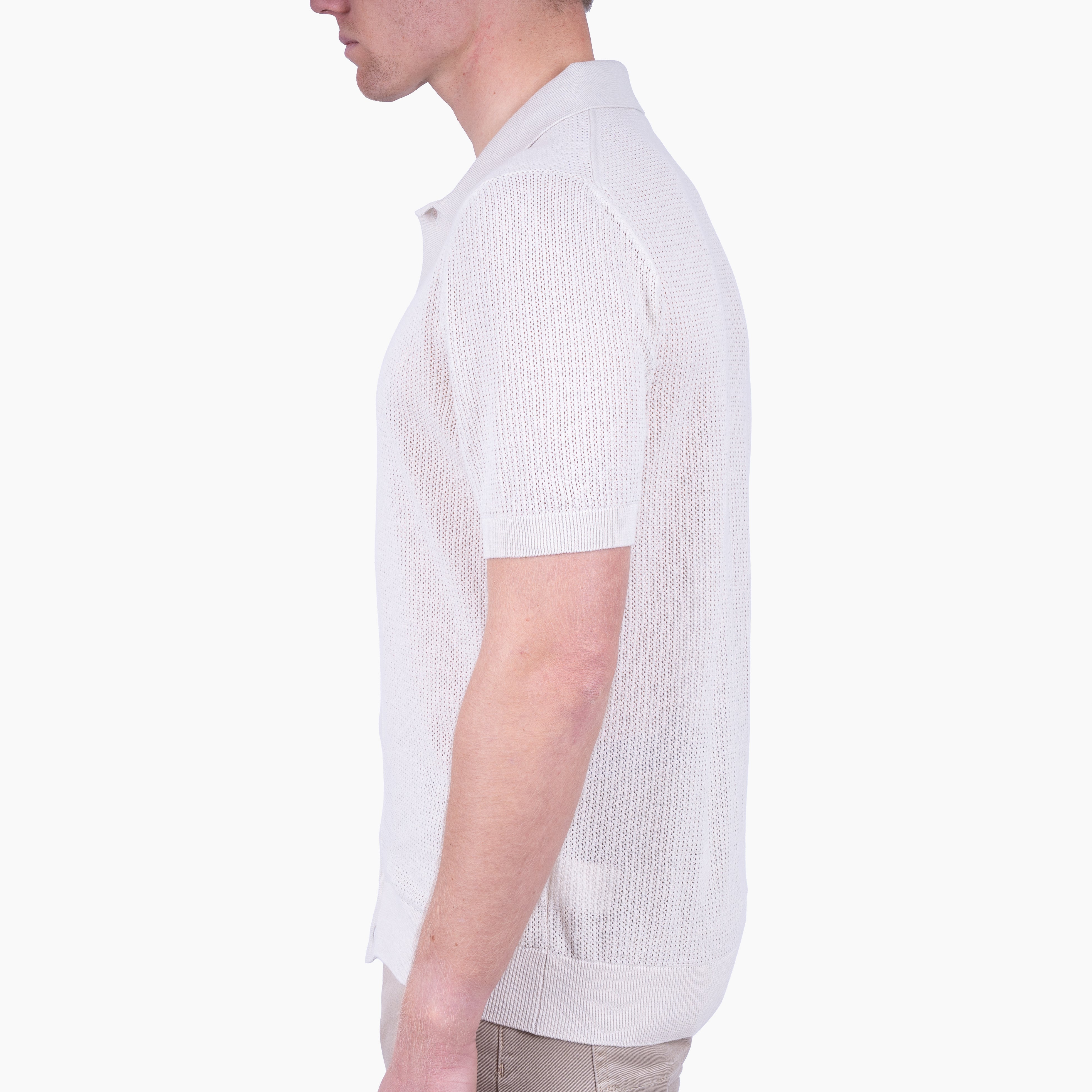 Gran Sasso Doorknoop Polo Off-White | Fresh Cotton