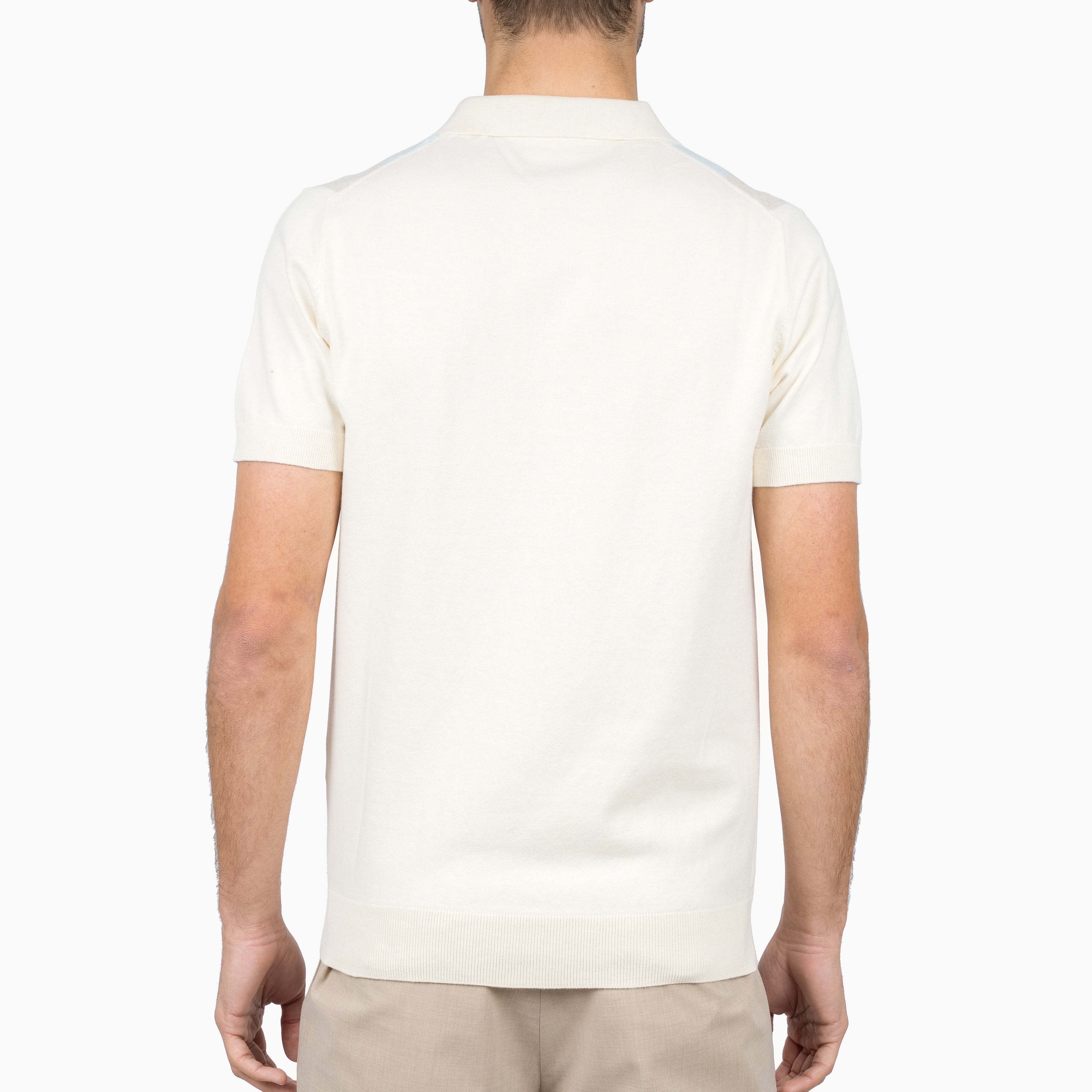 SEVEN DIALS Polo met Rits Creme / Lichtblauw | Fry