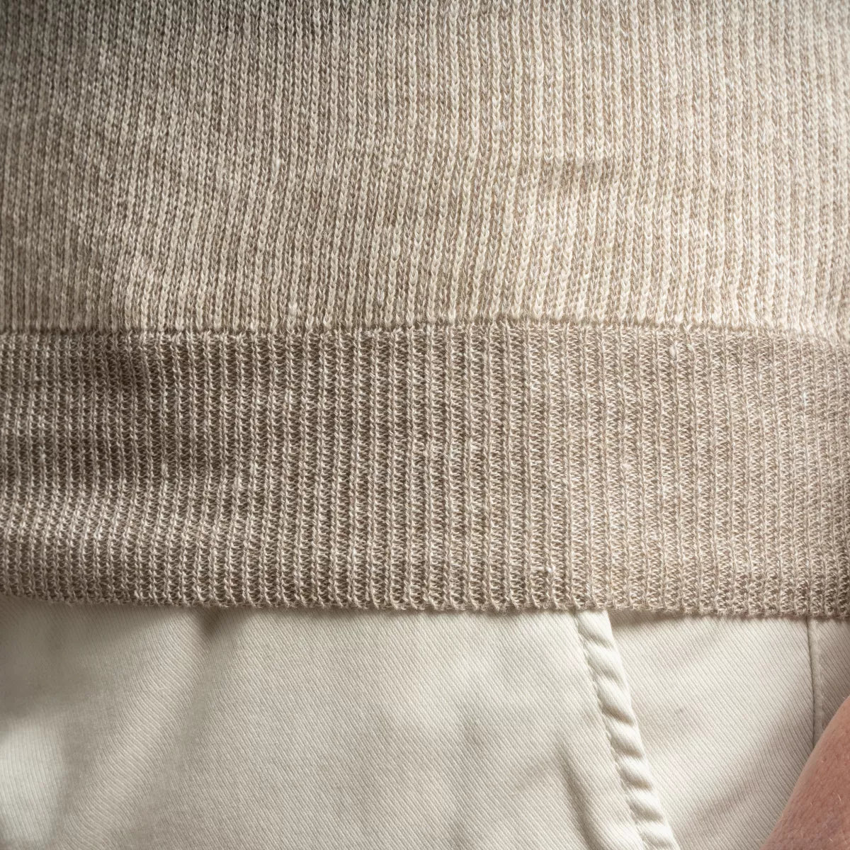 Gran Sasso Polo met Rits Beige | Linnen & Cotton