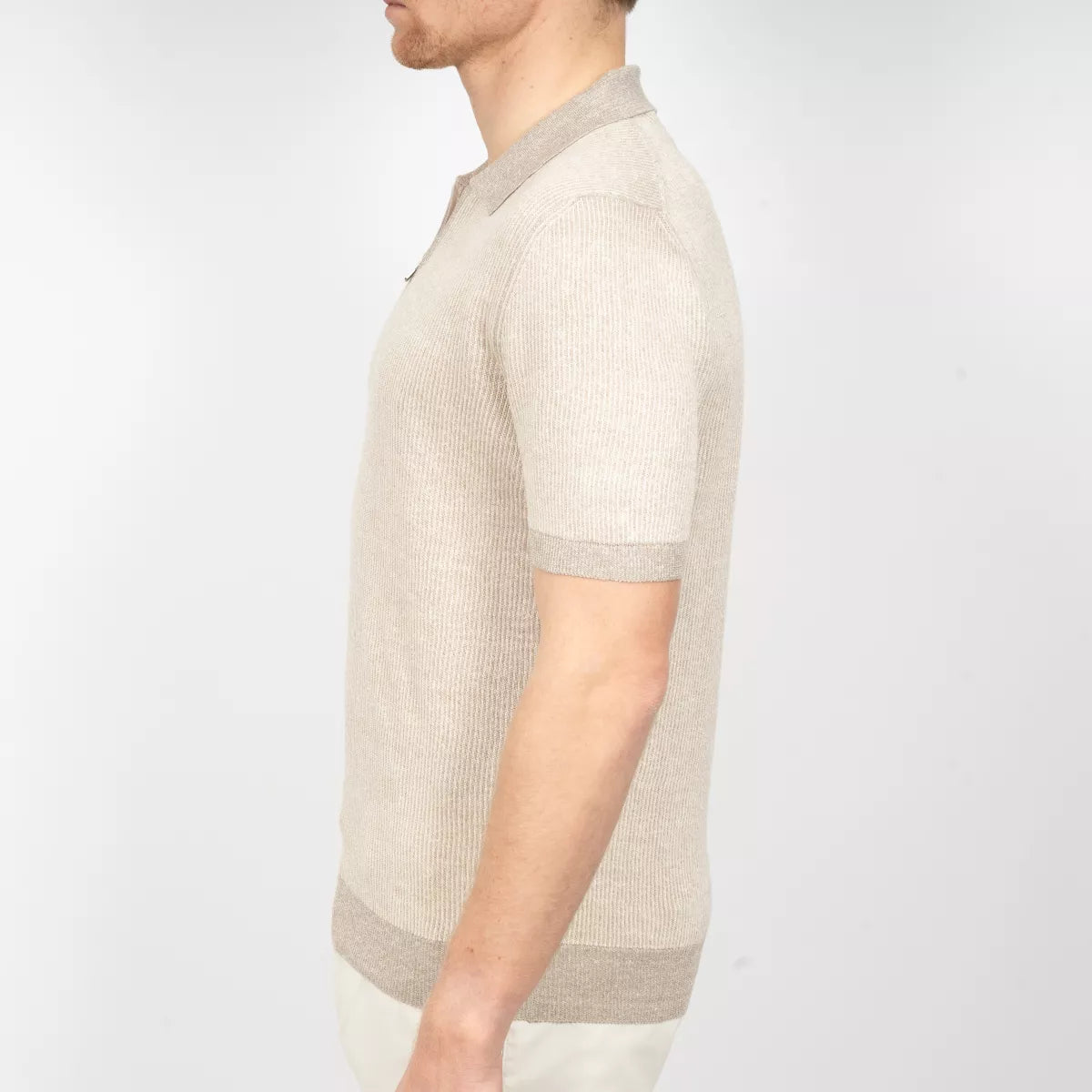 Gran Sasso Polo met Rits Beige | Linnen & Cotton