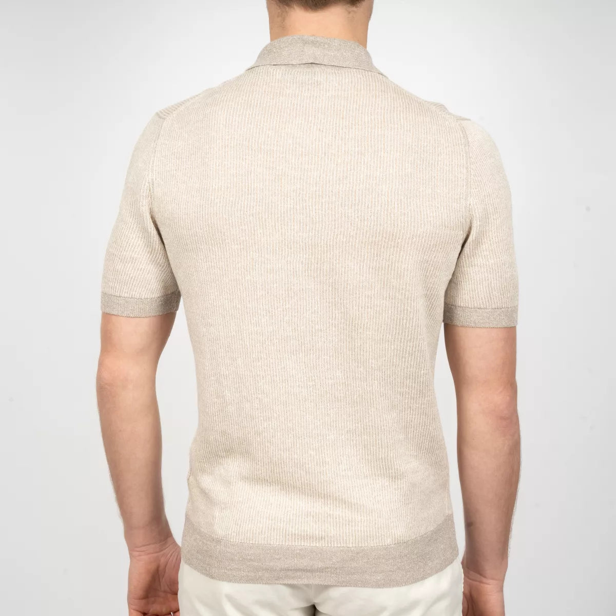 Gran Sasso Polo met Rits Beige | Linnen & Cotton