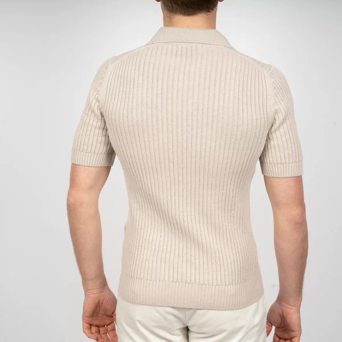 Gran Sasso Polo zonder knopen Beige | Skipper Polo