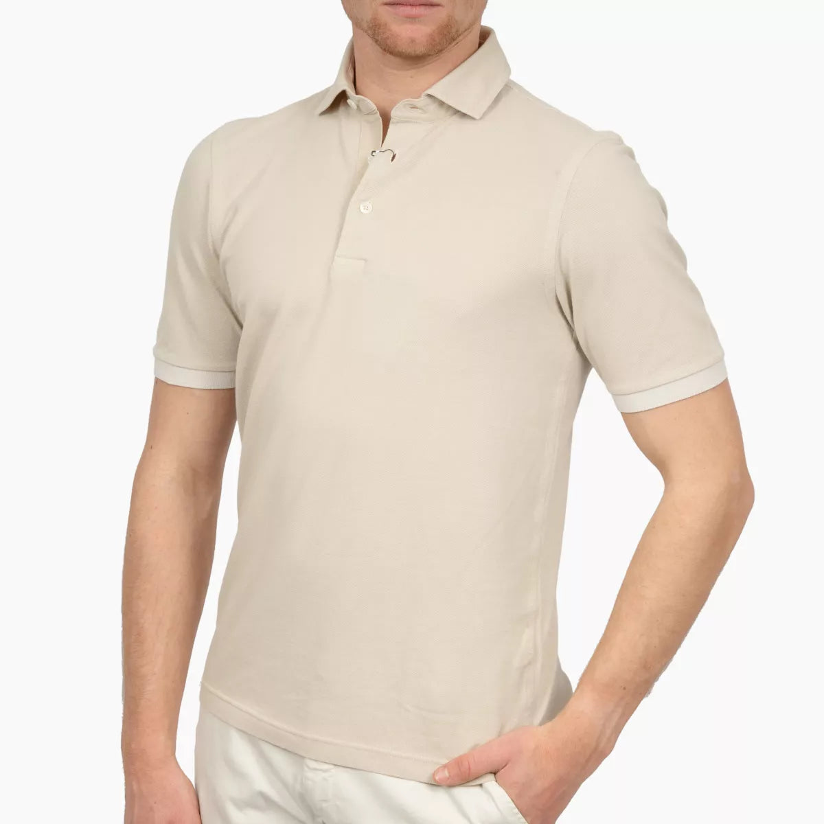 Gran Sasso Polo Beige | Vintage Piquet