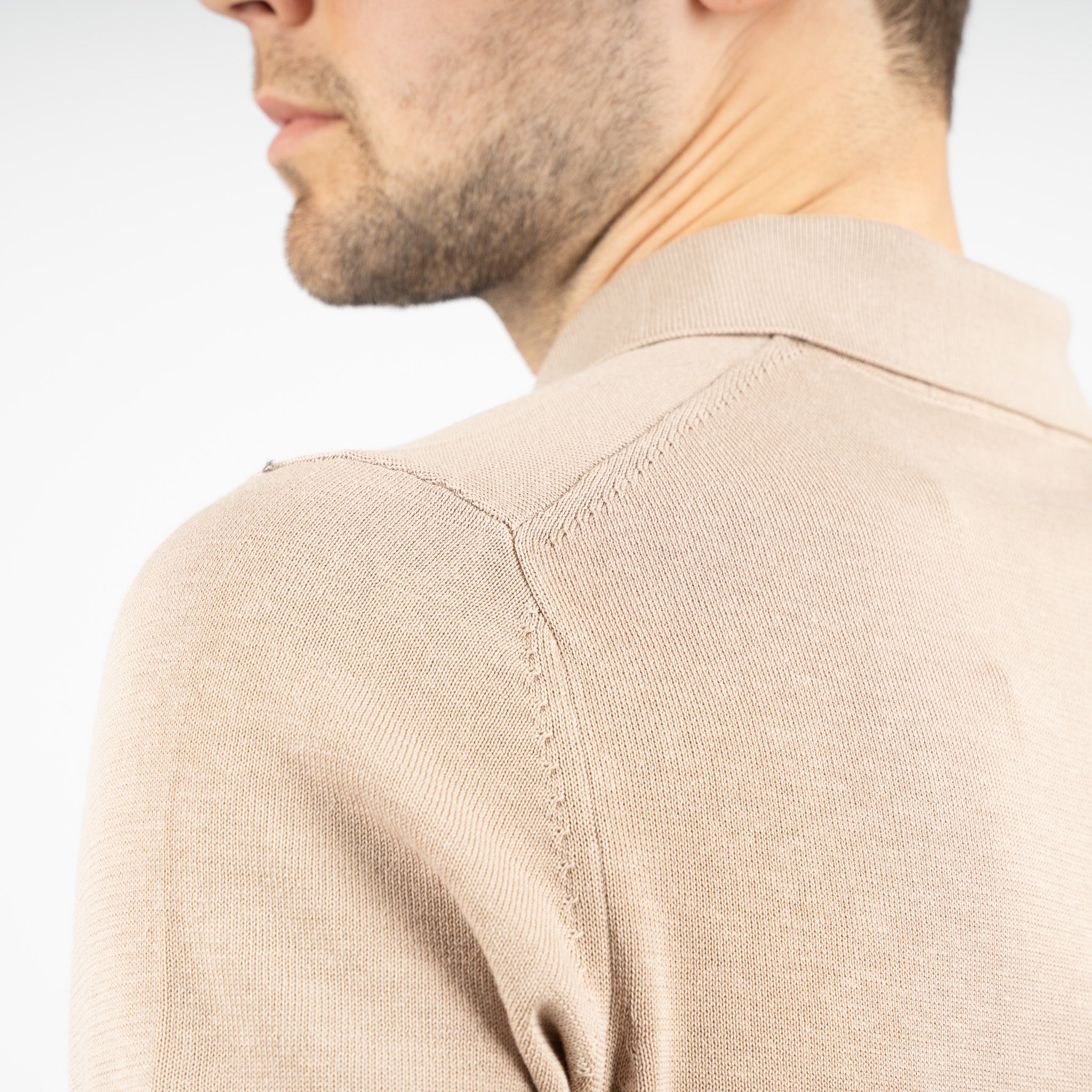 SEVEN DIALS Gebreide Polo Zand | Fillin