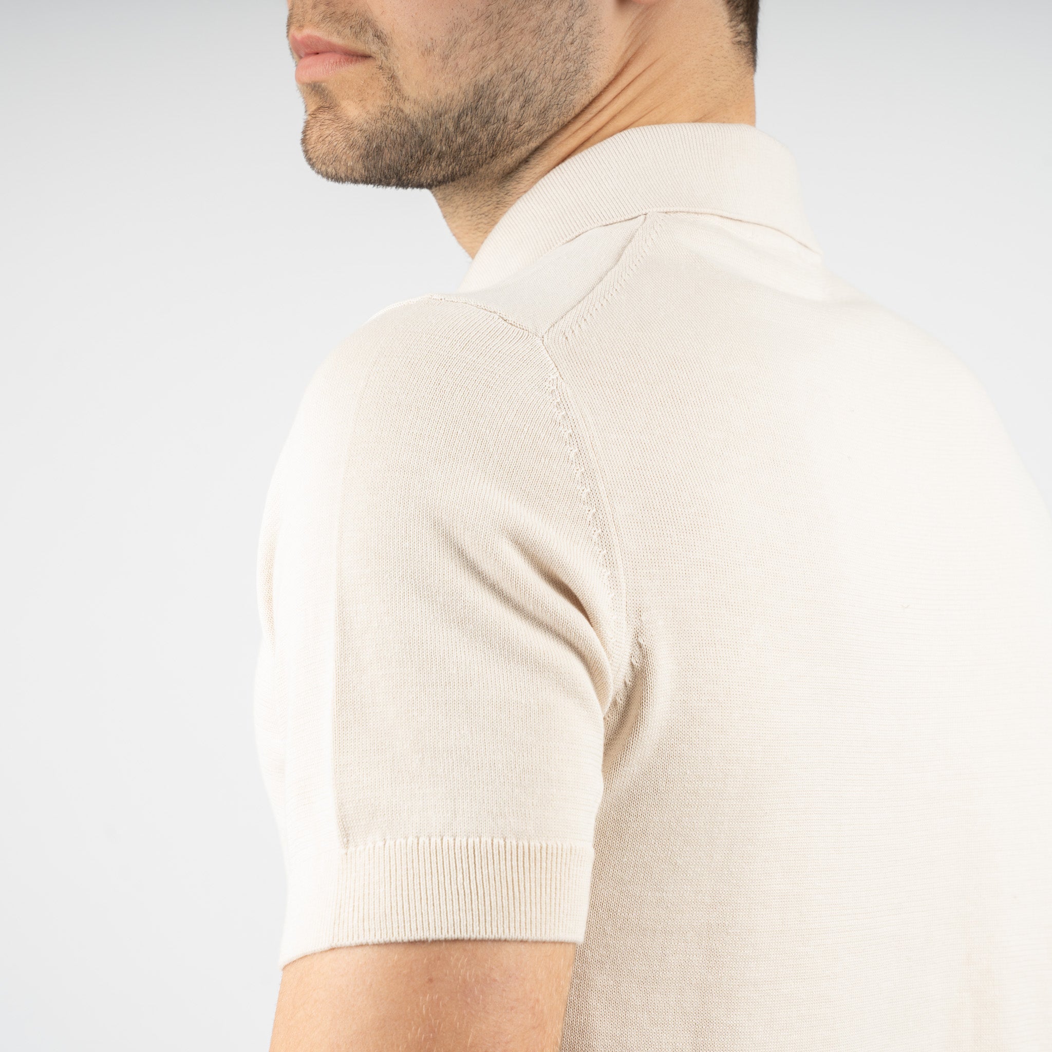 SEVEN DIALS Gebreide Polo Beige | Fillin