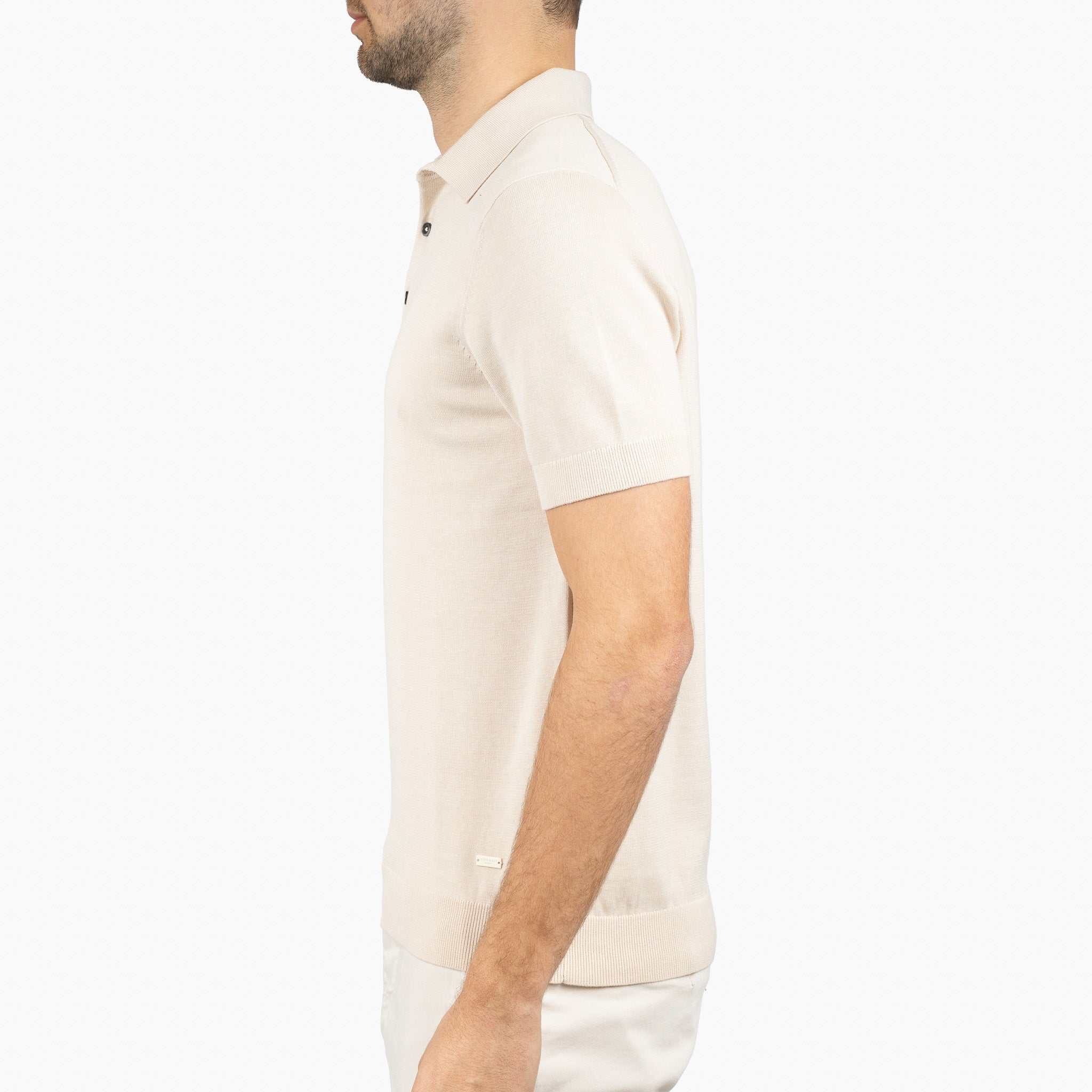 SEVEN DIALS Gebreide Polo Beige | Fillin