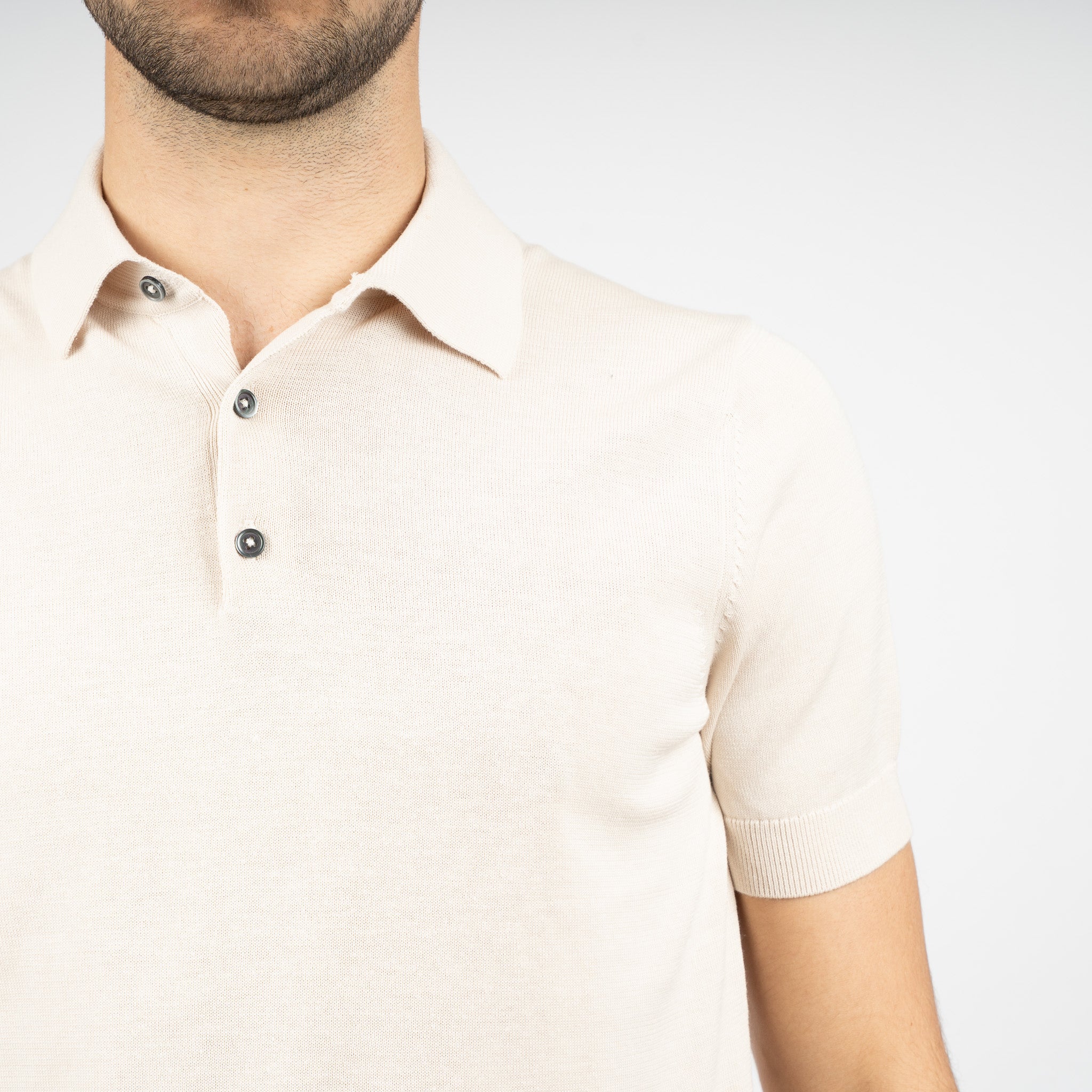 SEVEN DIALS Gebreide Polo Beige | Fillin