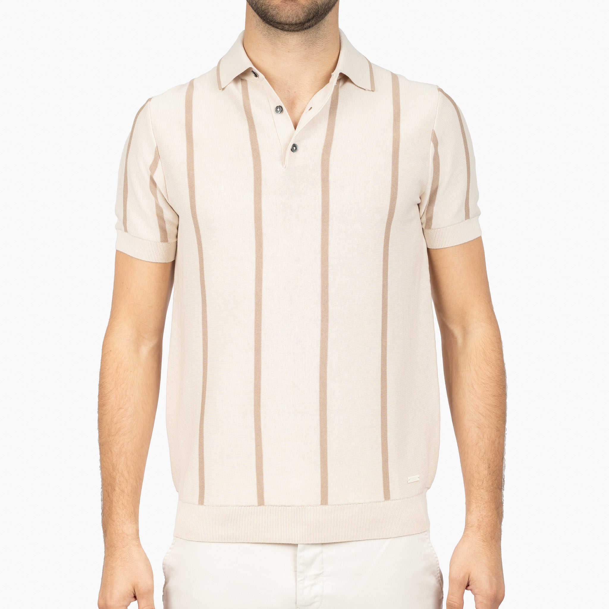 SEVEN DIALS Gebreide Polo Crème | Rayan
