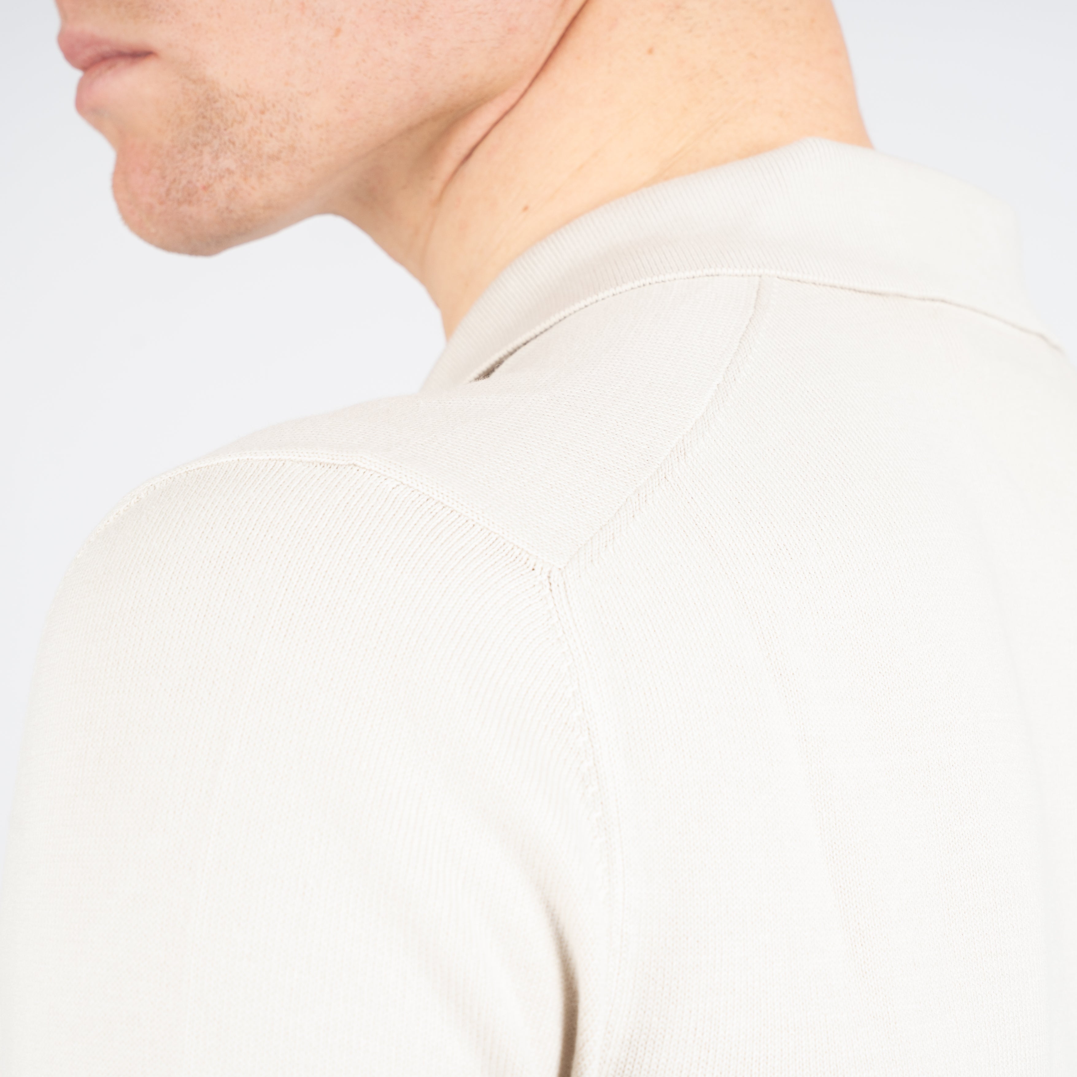 Gran Sasso Buttonless Polo Beige | Egyptian Cotton