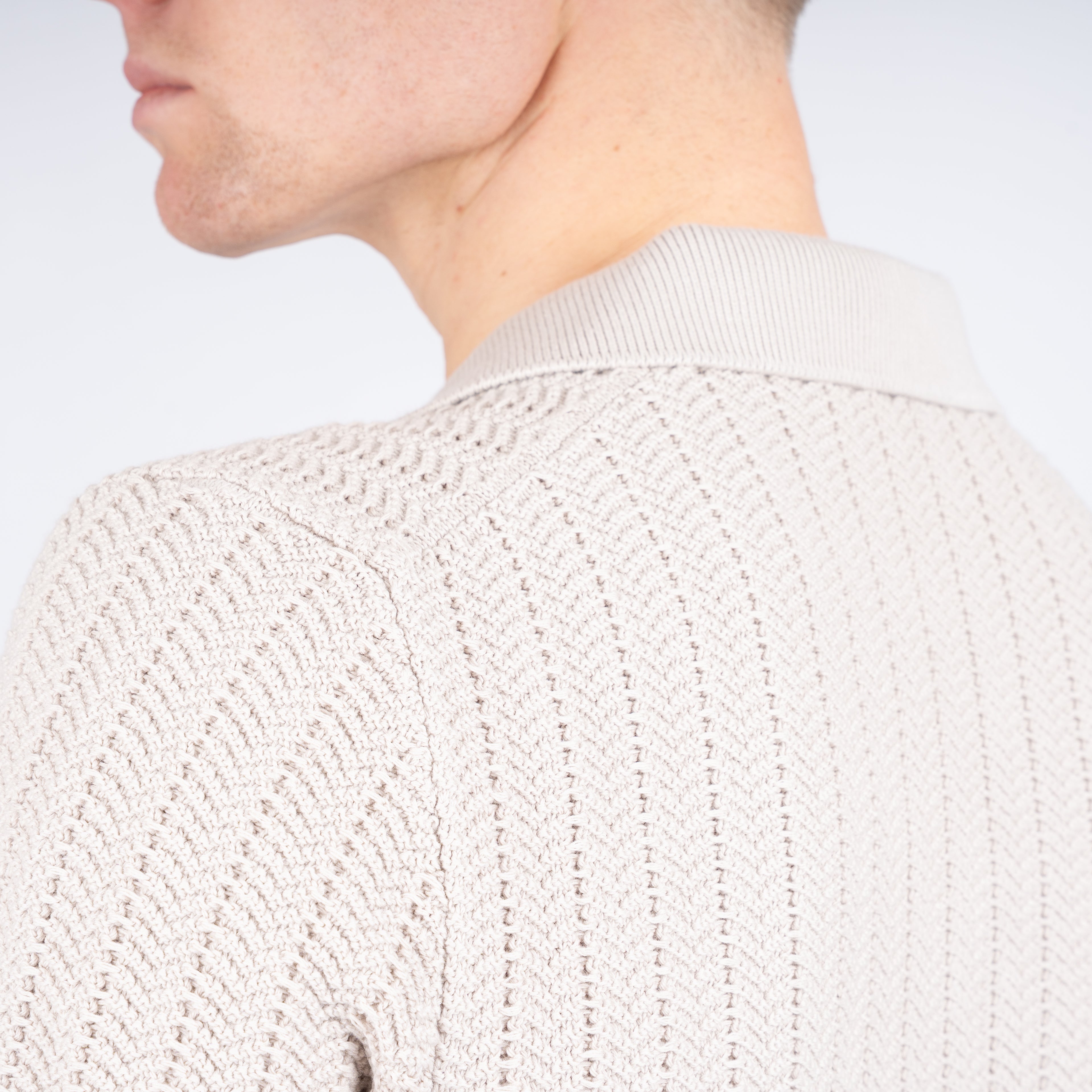 Gran Sasso Polo Buttonless Kraag Beige | Cotton