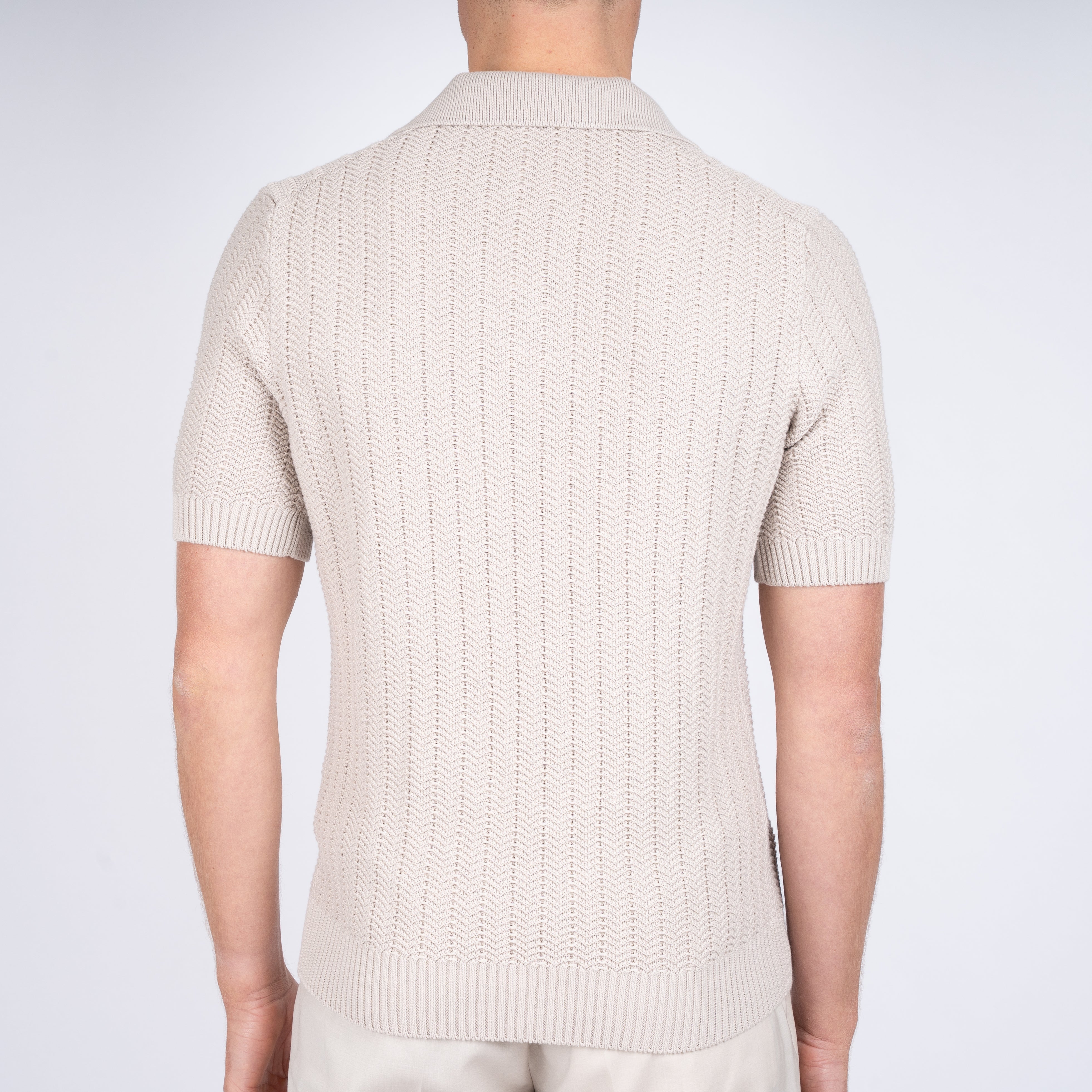 Gran Sasso Polo Buttonless Kraag Beige | Cotton