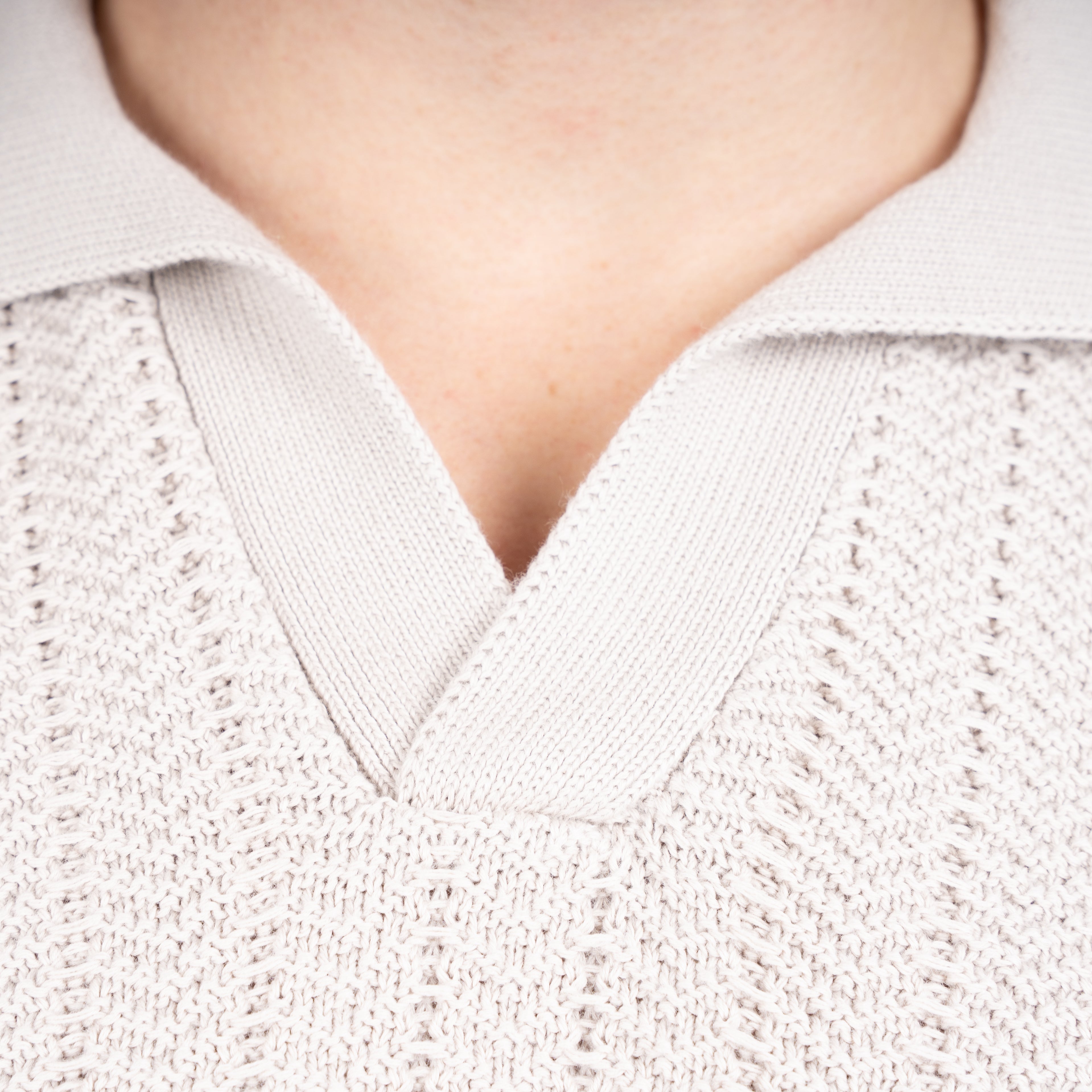 Gran Sasso Polo Buttonless Kraag Beige | Cotton