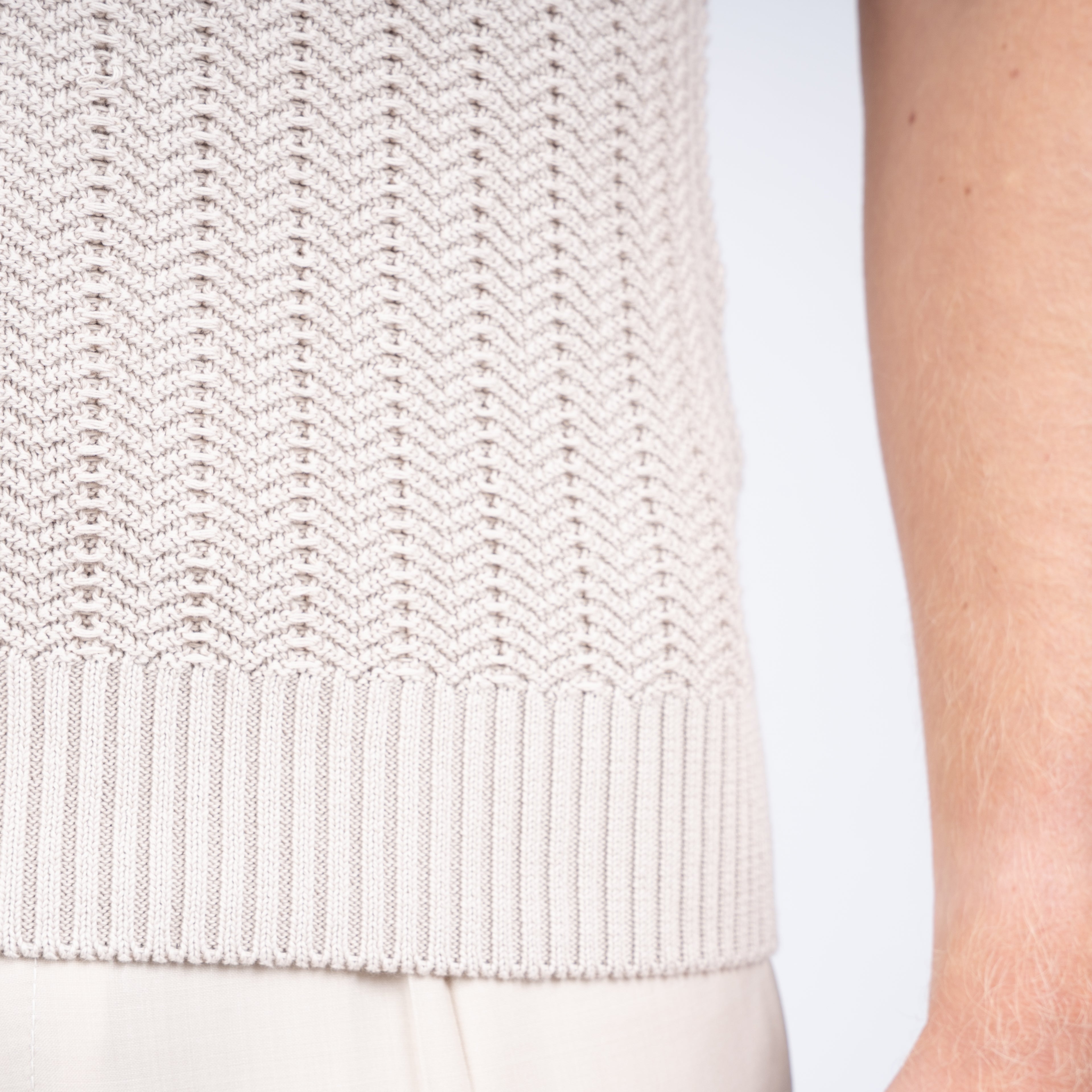 Gran Sasso Polo Buttonless Kraag Beige | Cotton