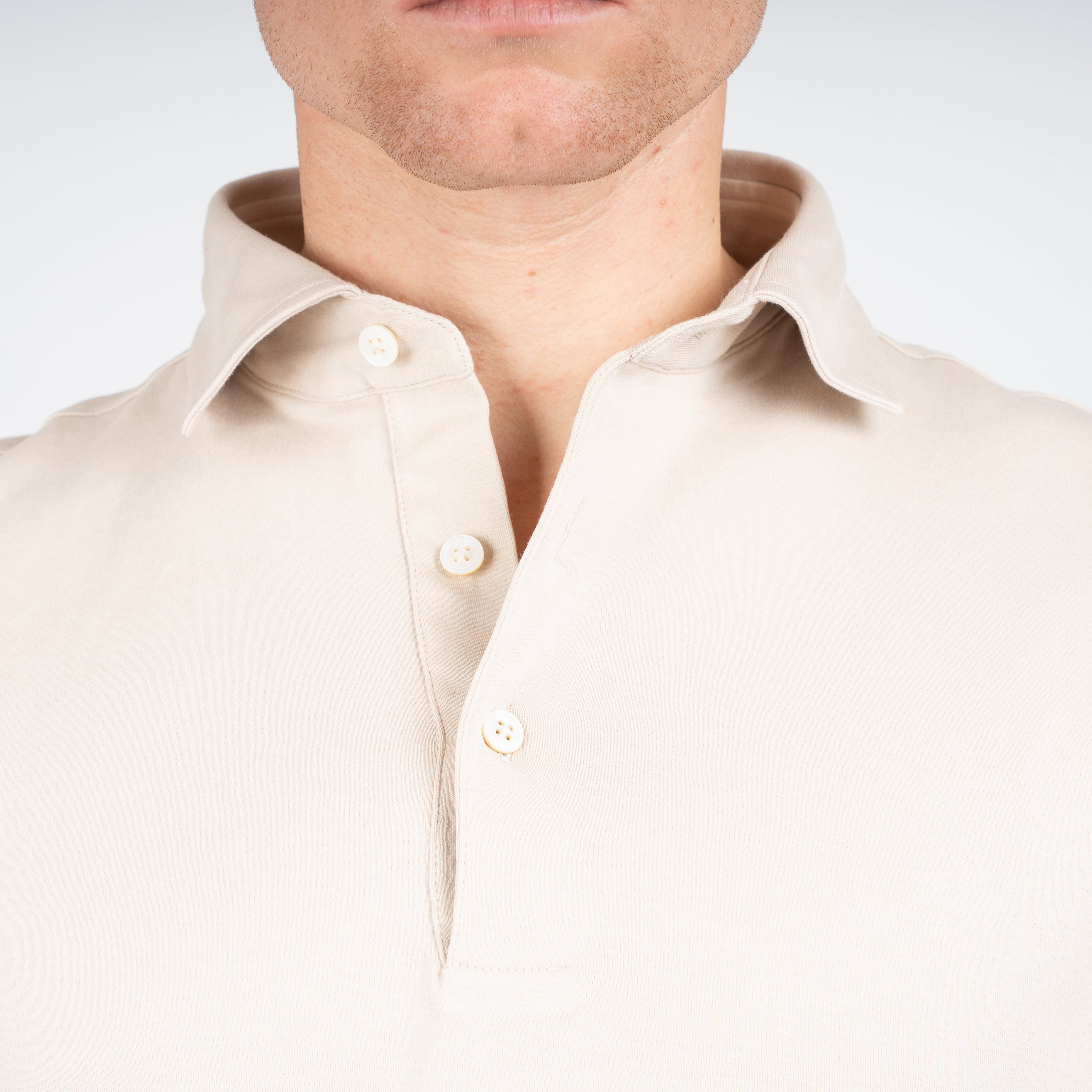 Gran Sasso Polo Beige | Mercerized Cotton