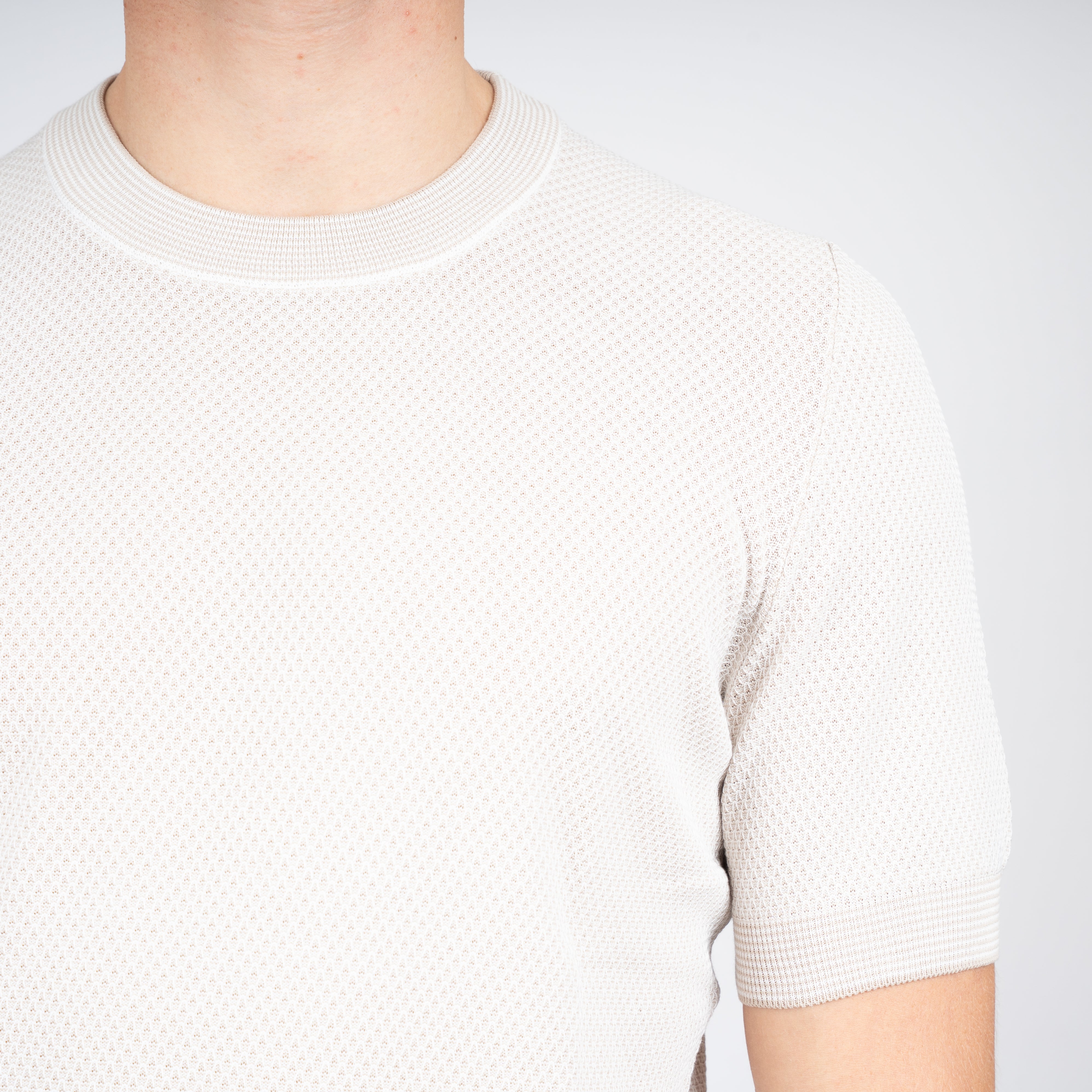 Gran Sasso Gebreid T-Shirt Beige | Fresh Cotton