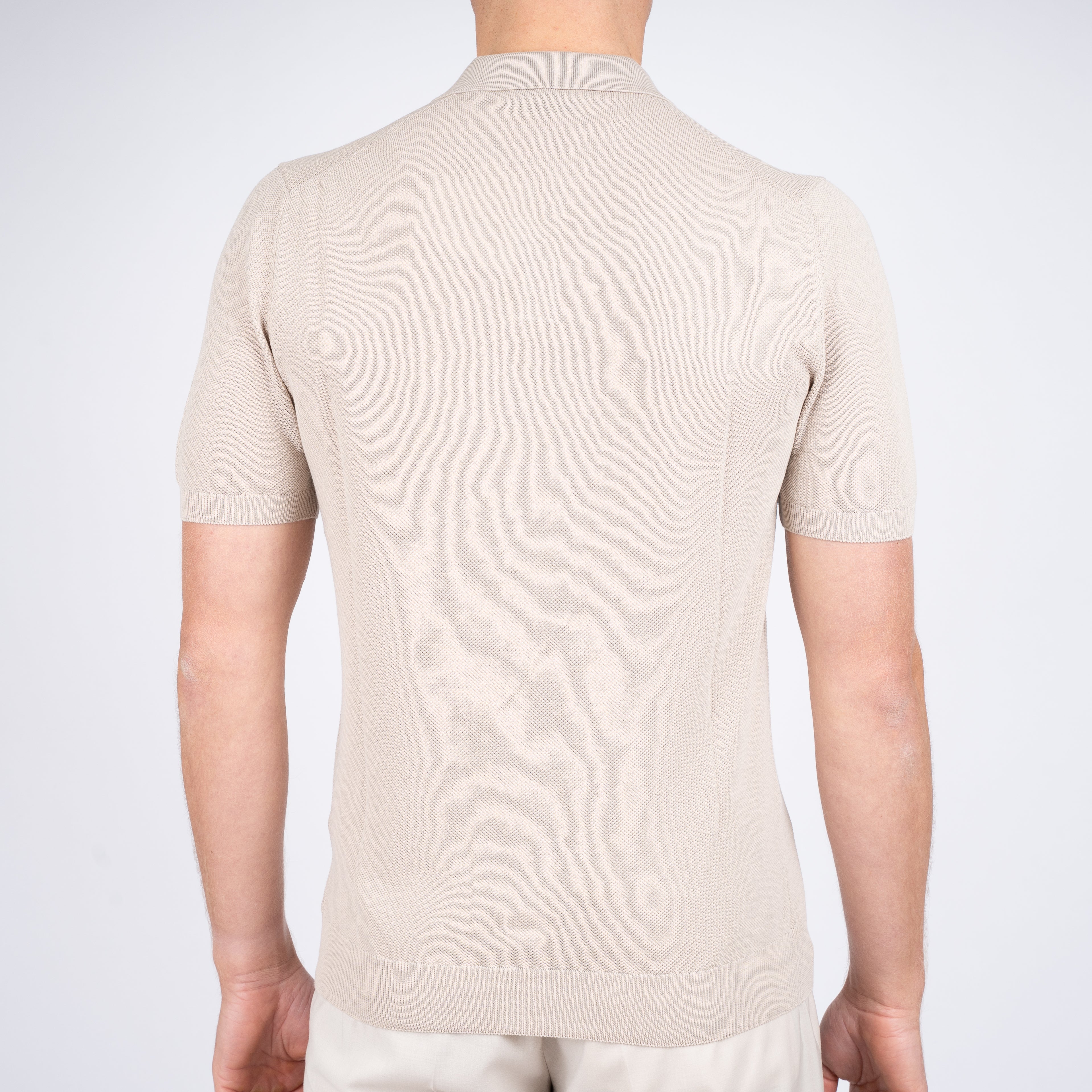 Gran Sasso Polo Buttonless Kraag Beige | Fresh Cotton