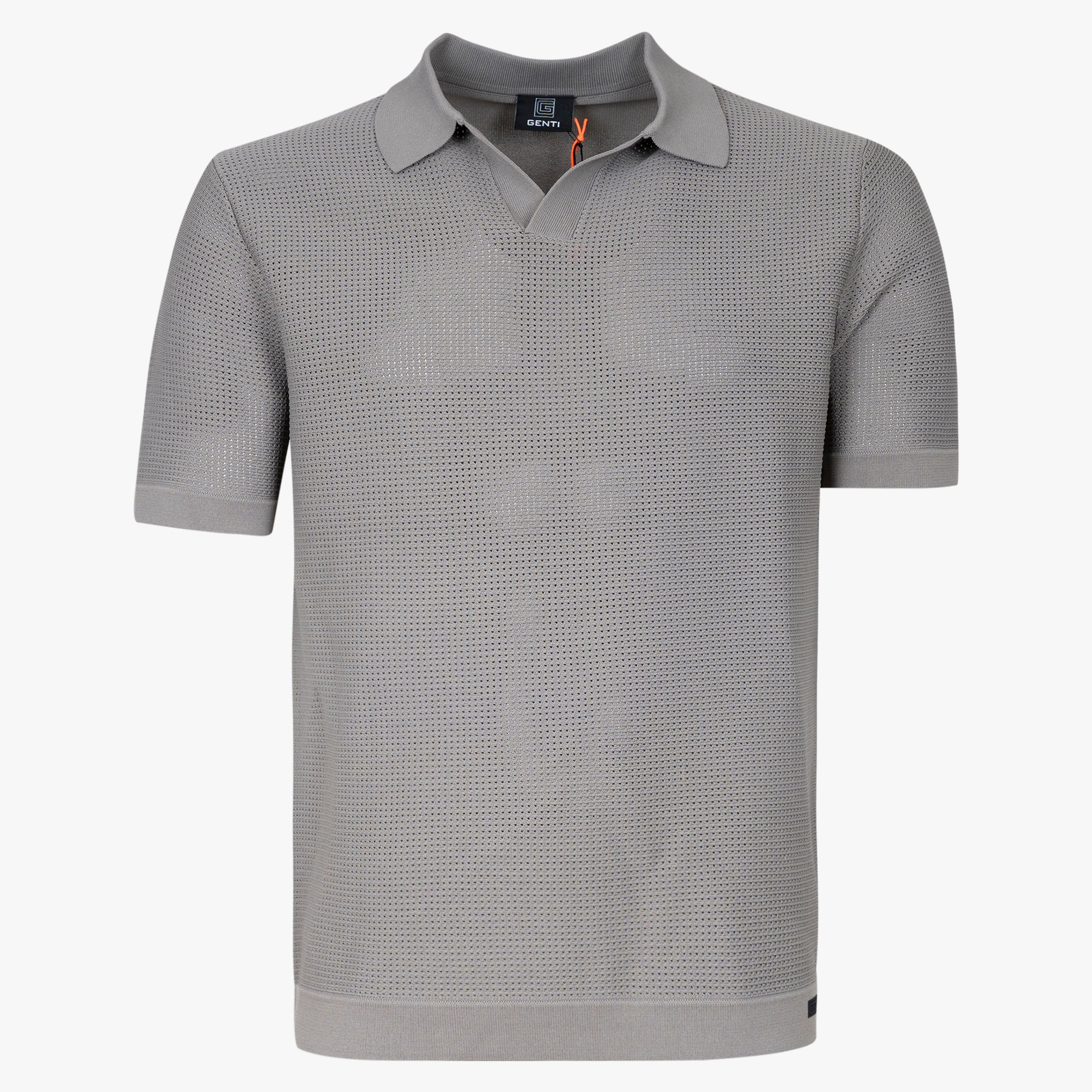 Genti Buttonless Polo Taupe | Cool Dry