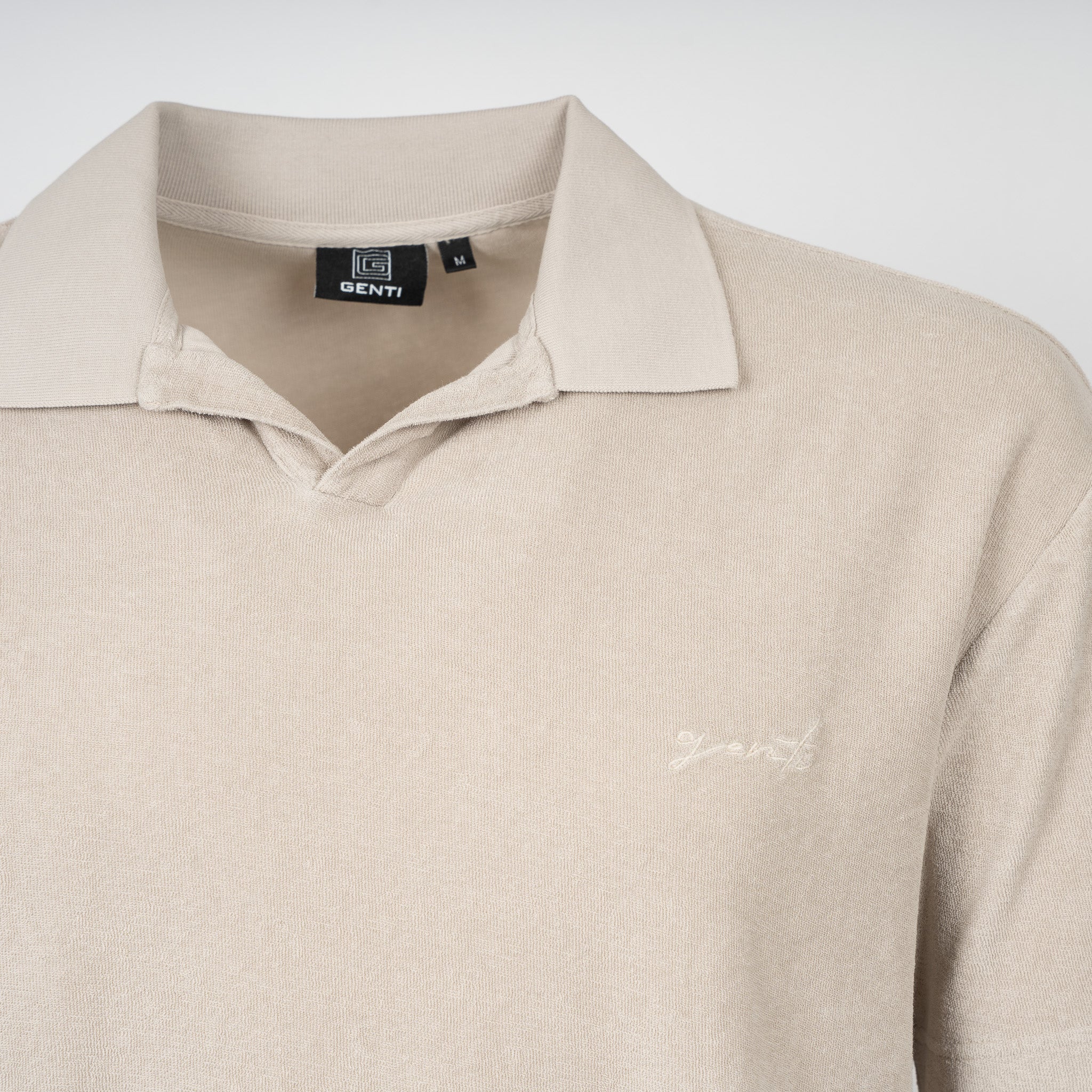 Genti Buttonless Polo Beige | Badstof