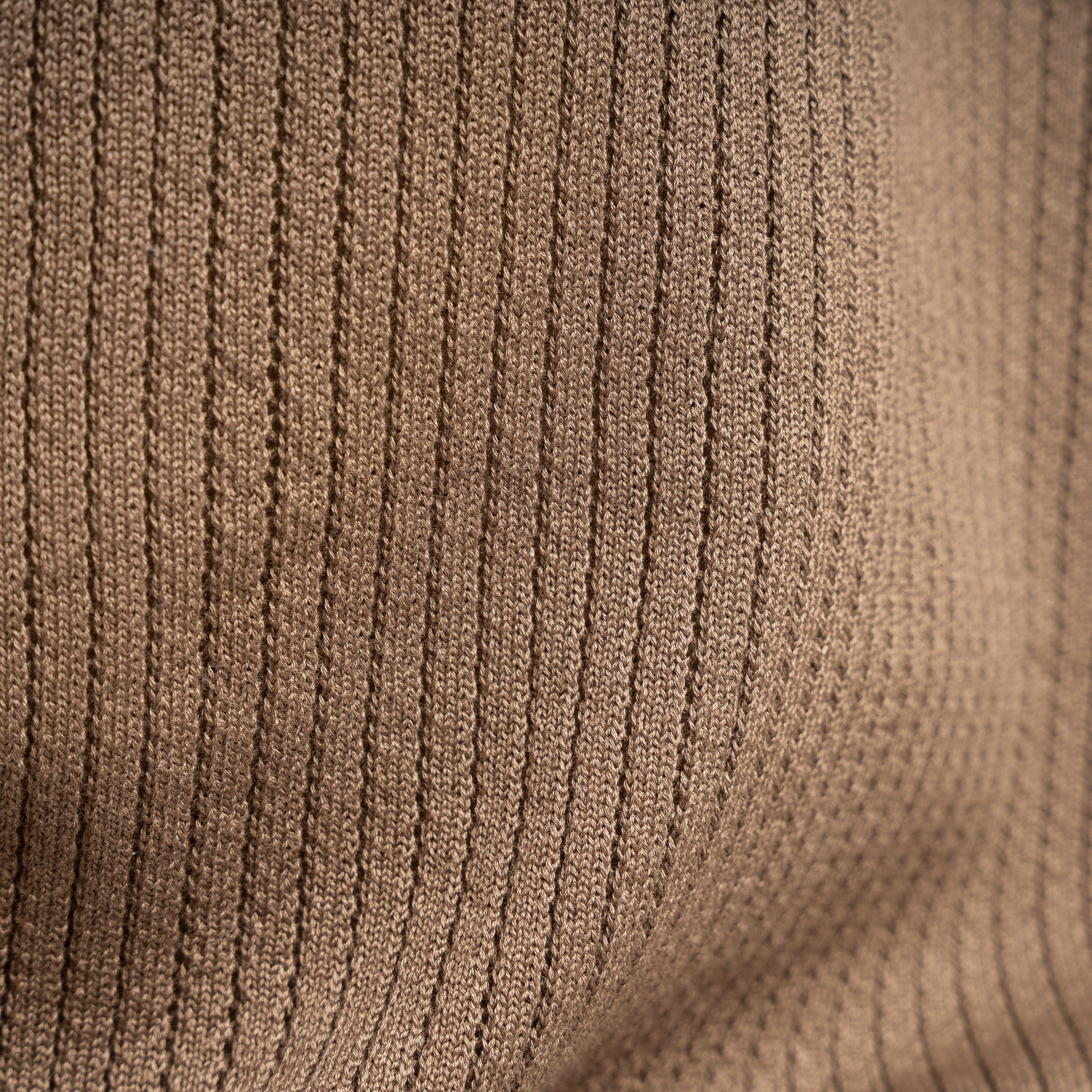 SEVEN DIALS Gebreide Buttonless Polo Bruin | Bennet