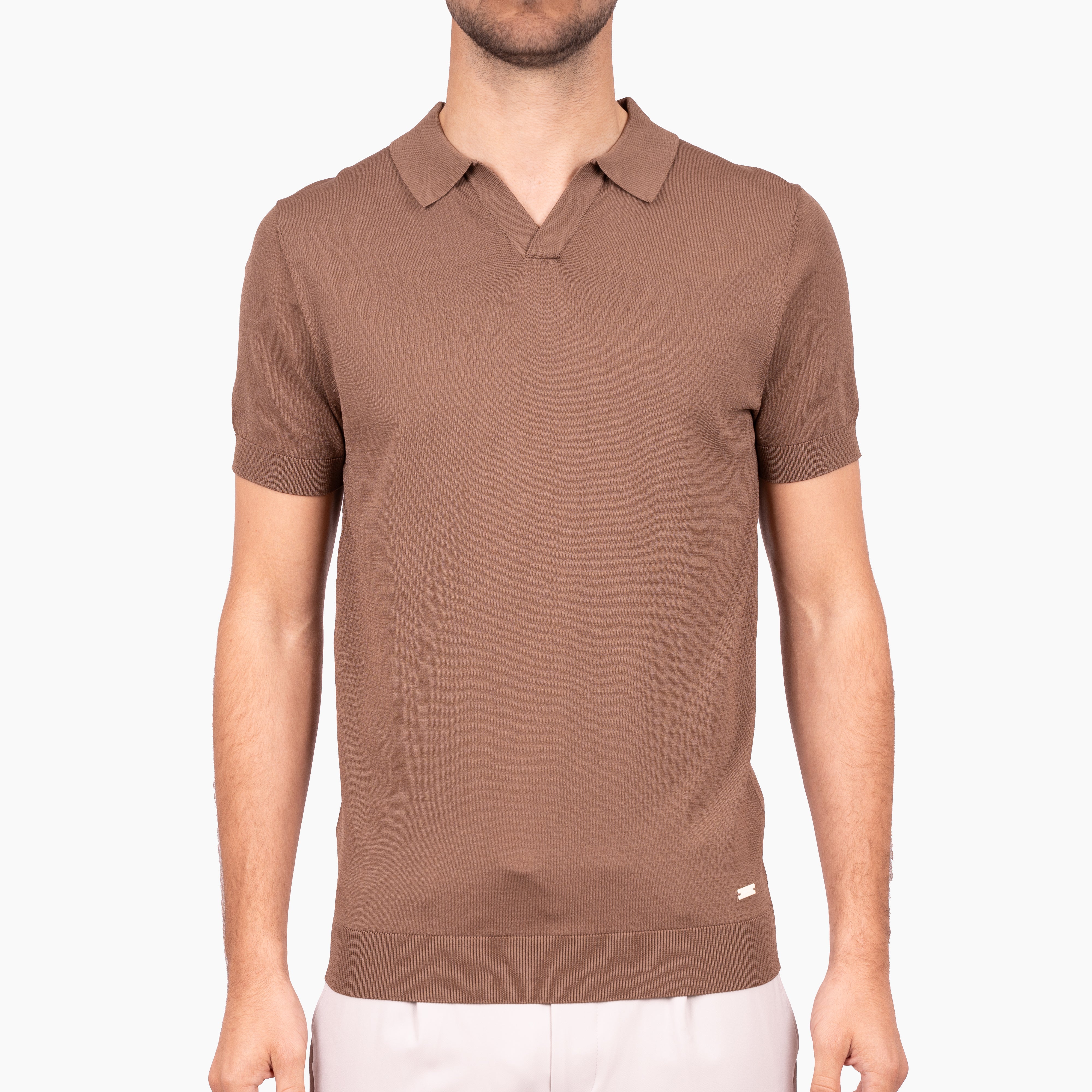 SEVEN DIALS Technische Buttonless Polo Roestbruin | Hayden